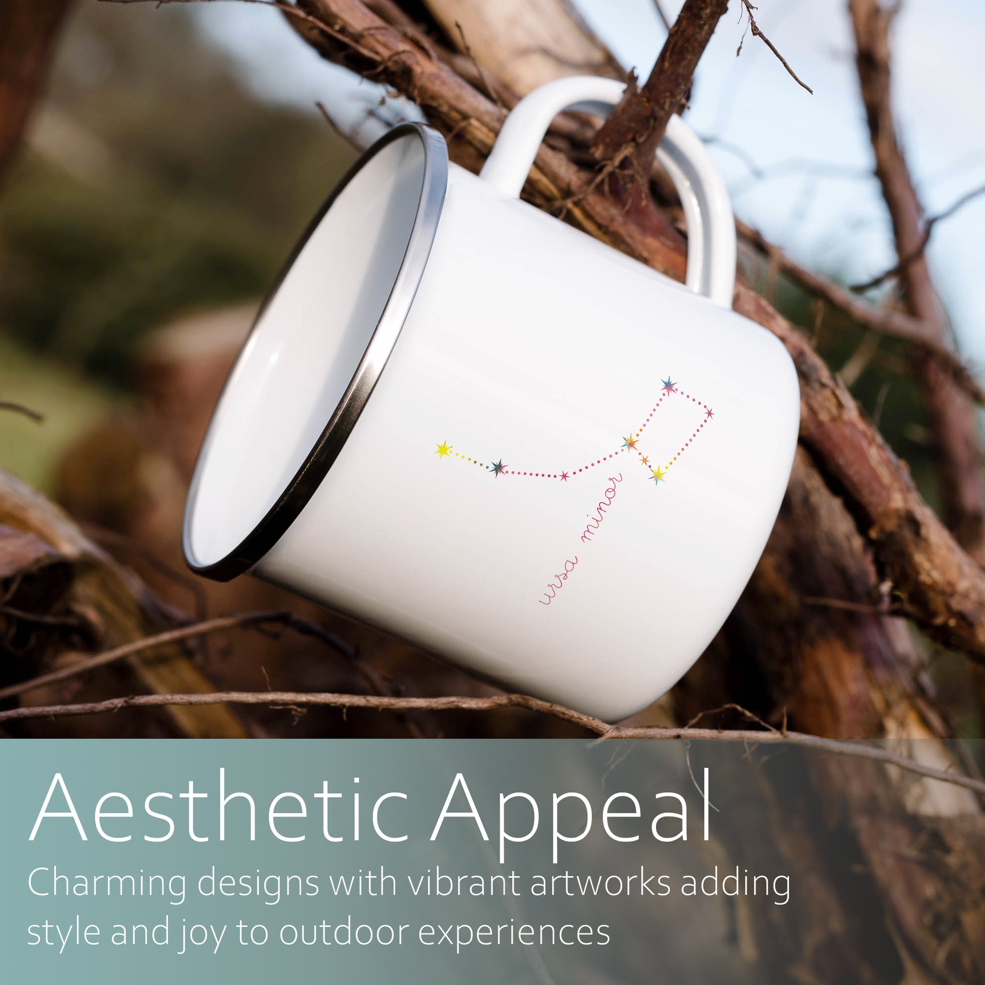Ursa minor constellation | Enamel mug-Enamel mug-Adnil Creations