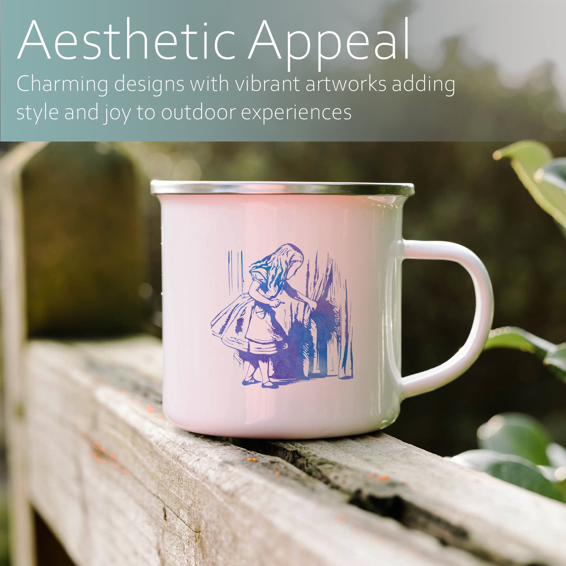 Alice and the door | Enamel mug-Enamel mug-Adnil Creations