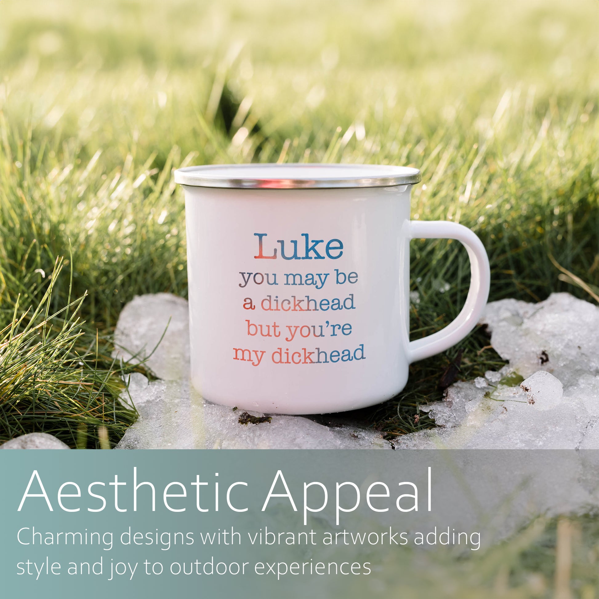 My dickhead personalised name | Enamel mug-Enamel mug-Adnil Creations