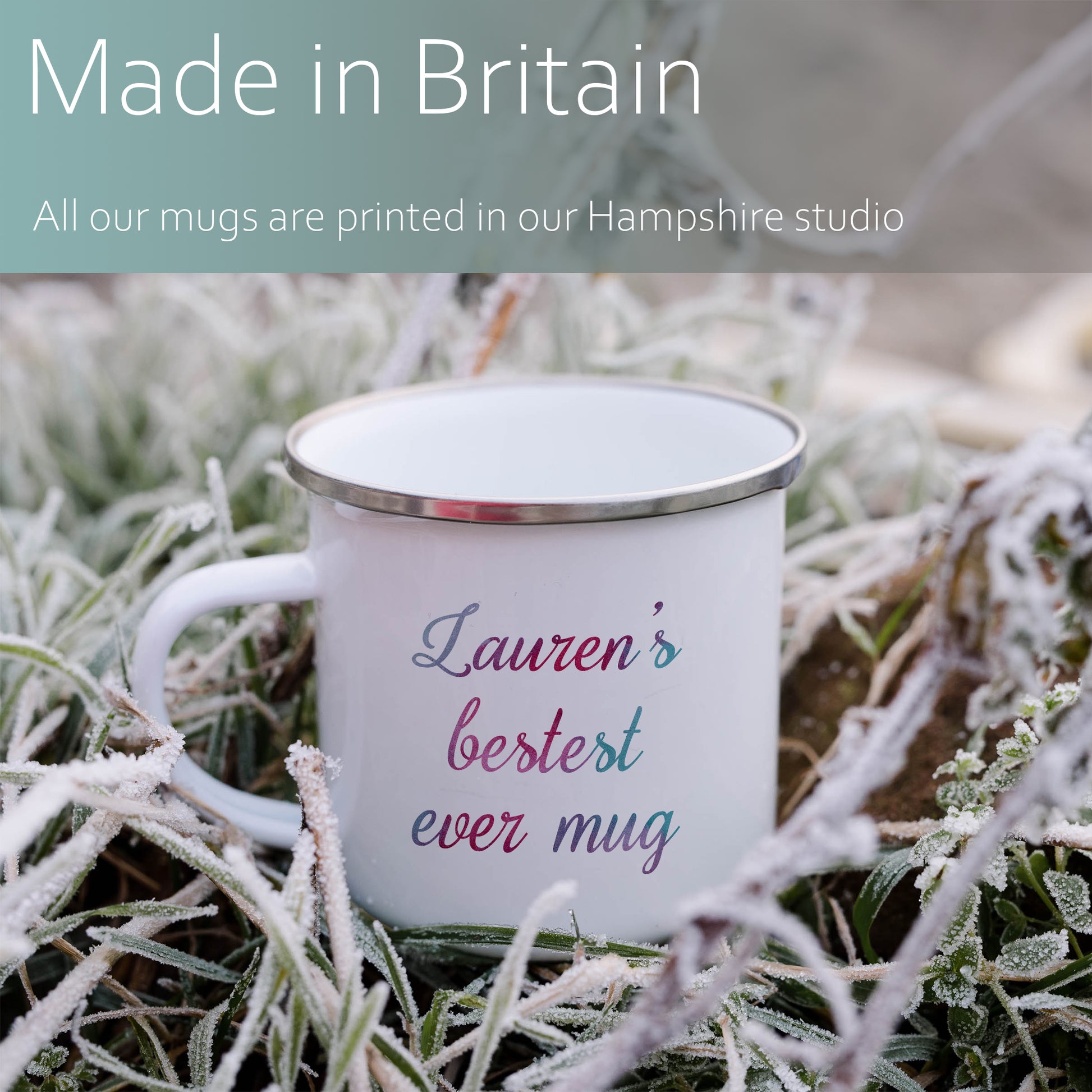 Pastel ombre personalised name | Enamel mug-Enamel mug-Adnil Creations