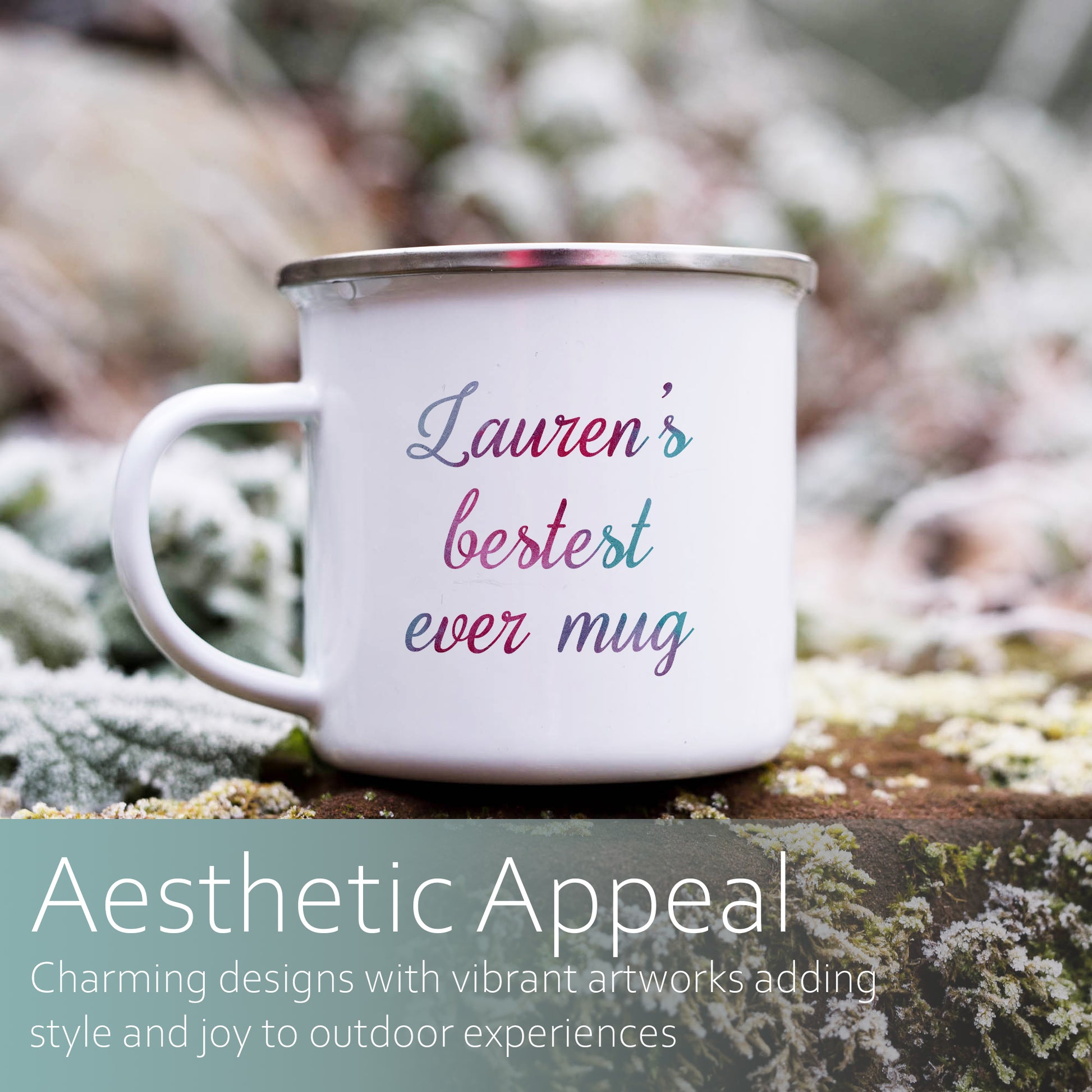 Pastel ombre personalised name | Enamel mug-Enamel mug-Adnil Creations