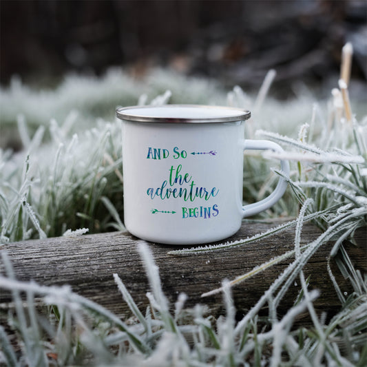 And so the adventure begins | Enamel mug-Enamel mug-Adnil Creations