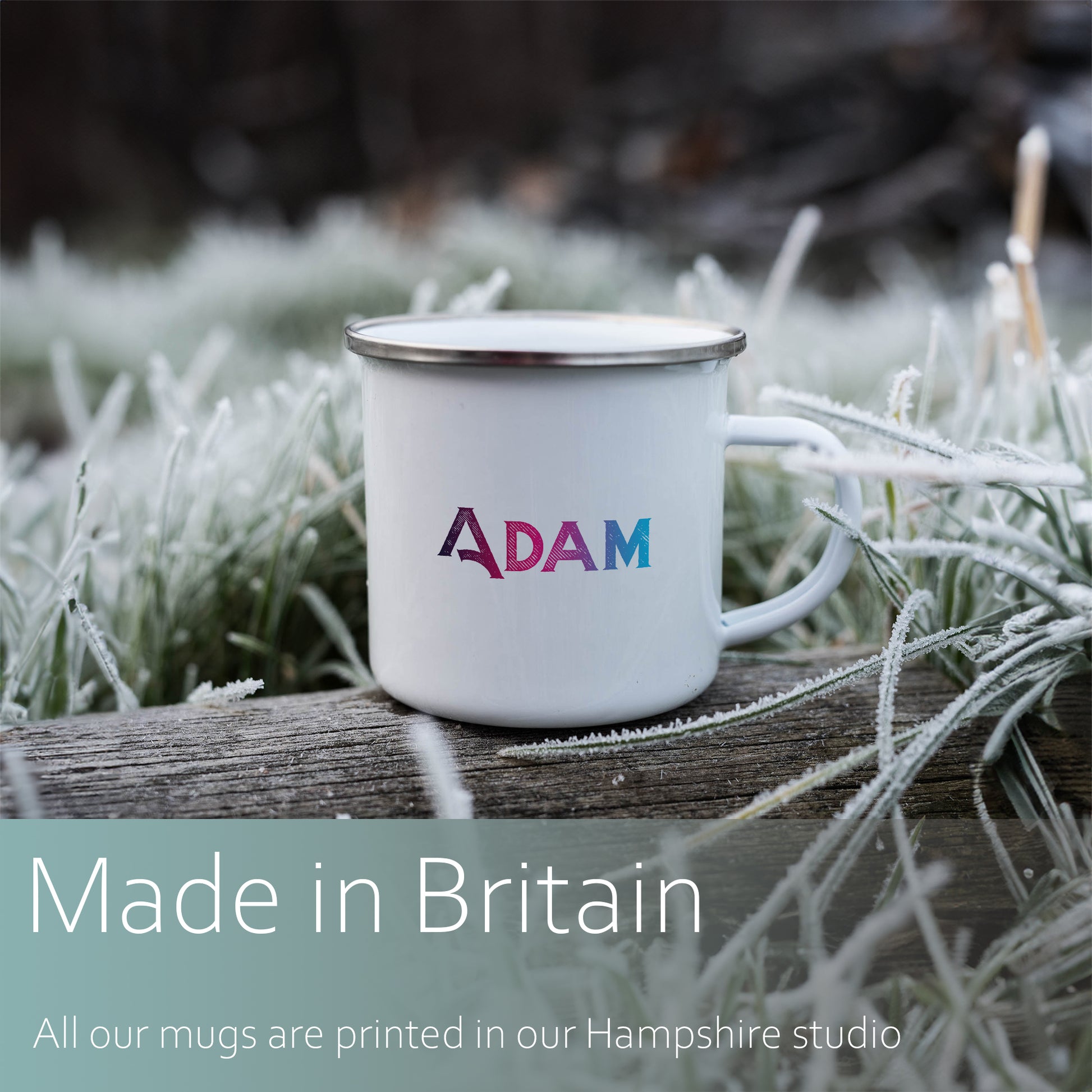 Retro bright ombre personalised name | Enamel mug-Enamel mug-Adnil Creations