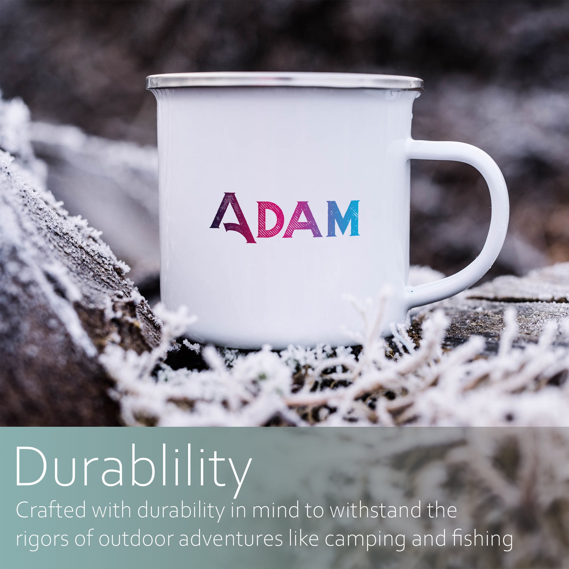Retro bright ombre personalised name | Enamel mug-Enamel mug-Adnil Creations