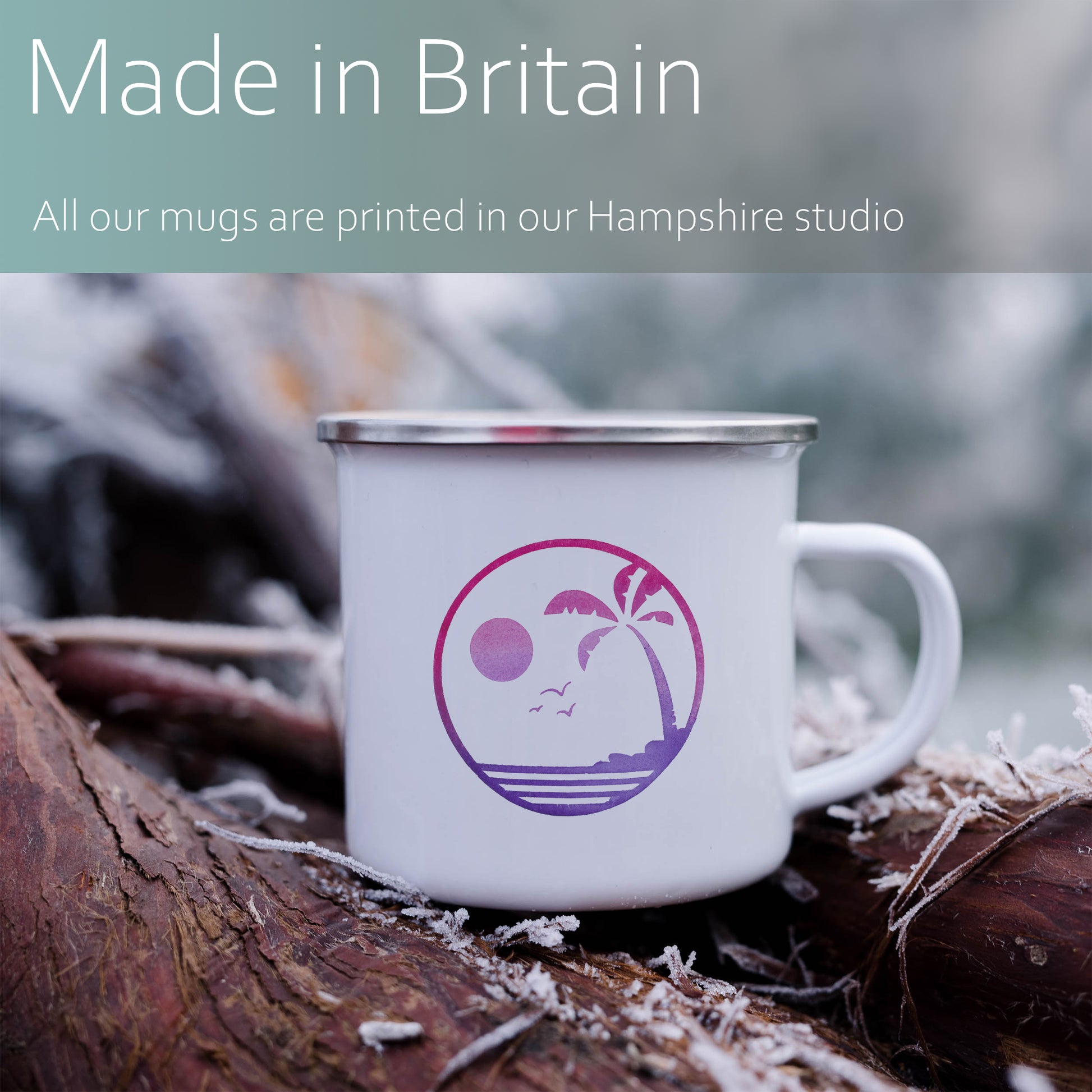 Tropical sunset | Enamel mug-Enamel mug-Adnil Creations