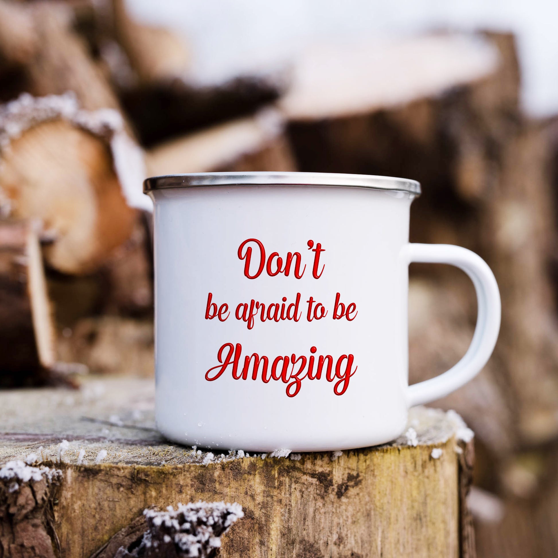 Don't be afraid to be amazing | Enamel mug-Enamel mug-Adnil Creations