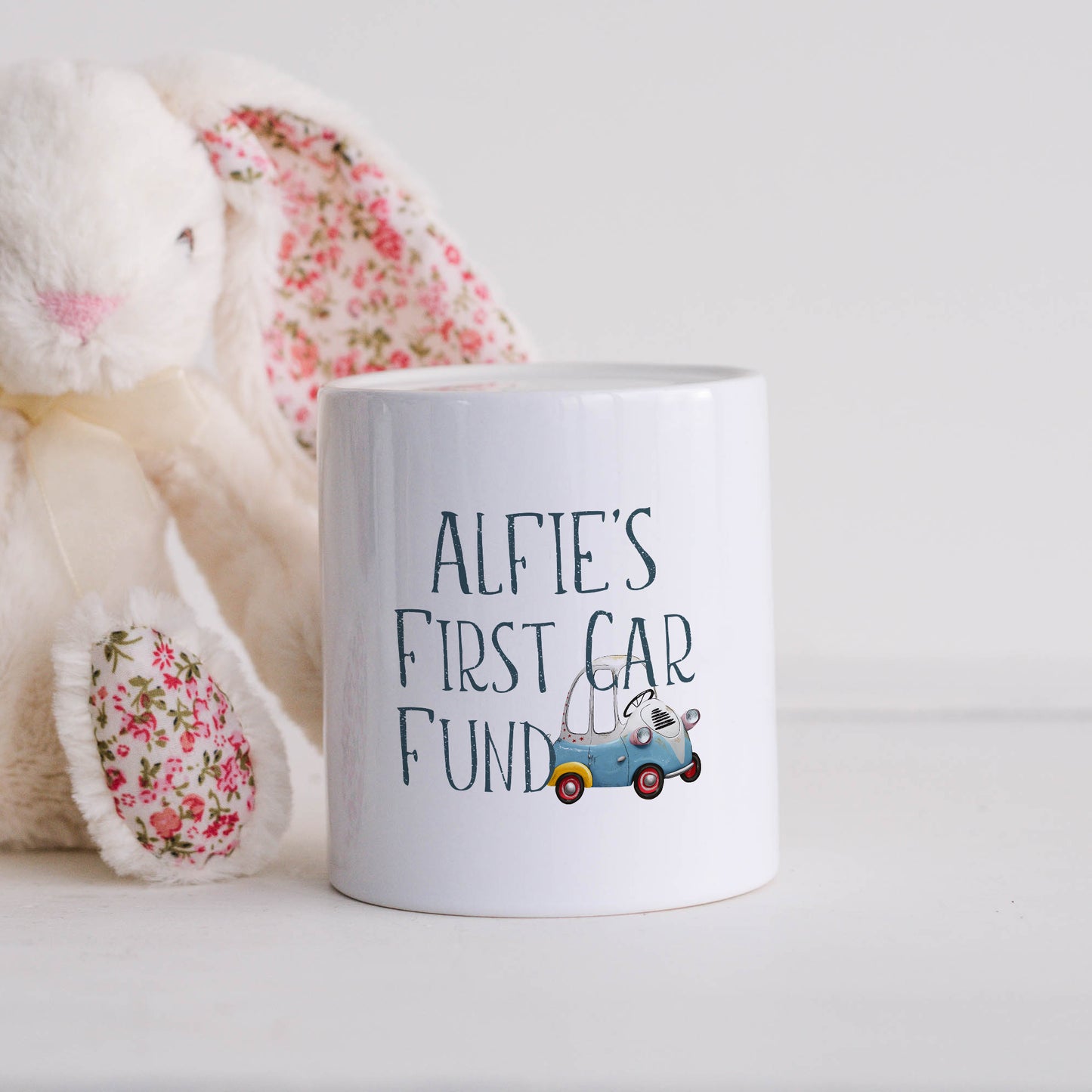 First car fund personalised name | Ceramic money box