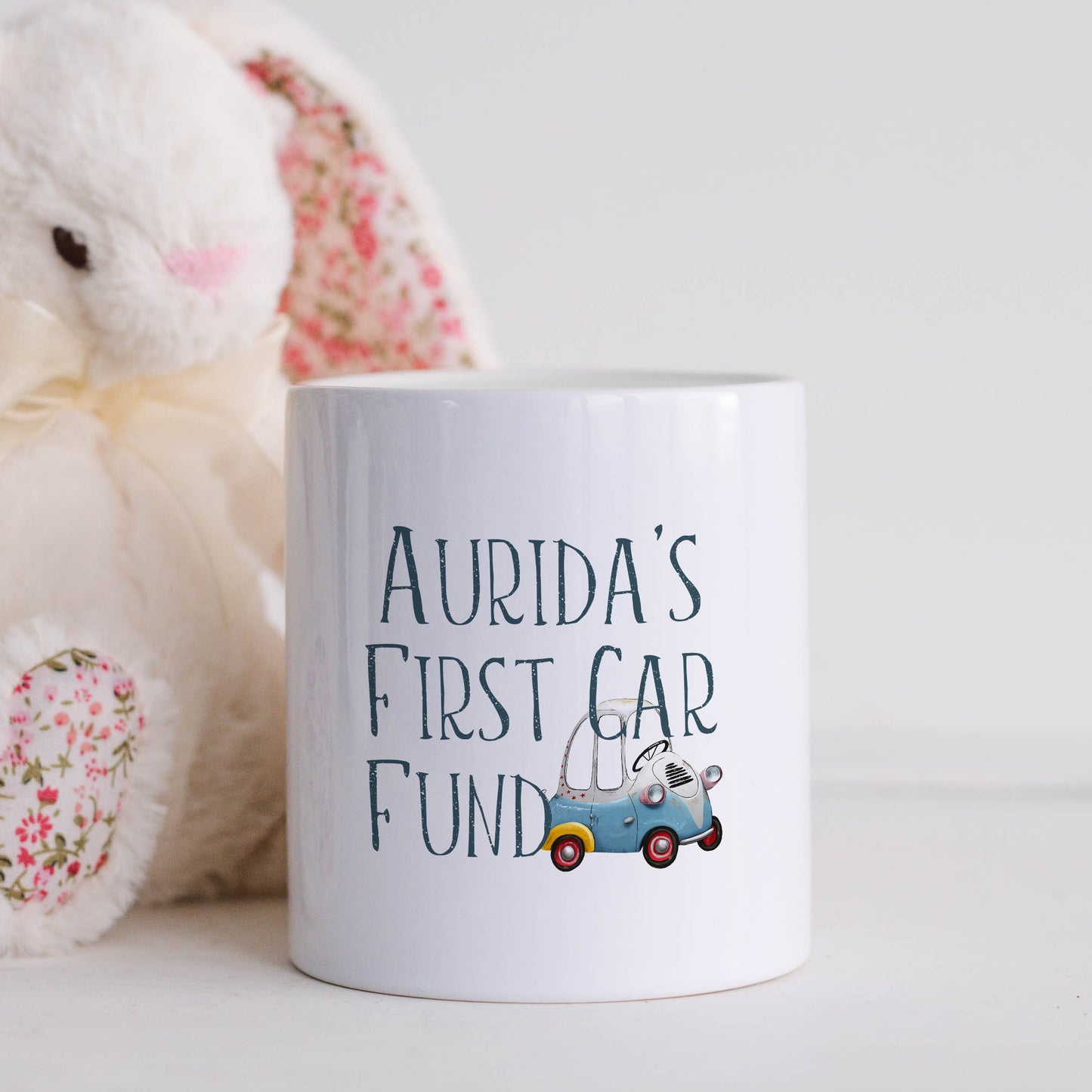 First car fund personalised name | Ceramic money box