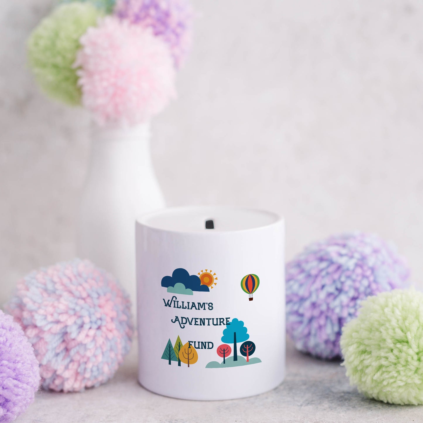 Personalised our next adventure fund | Ceramic money box