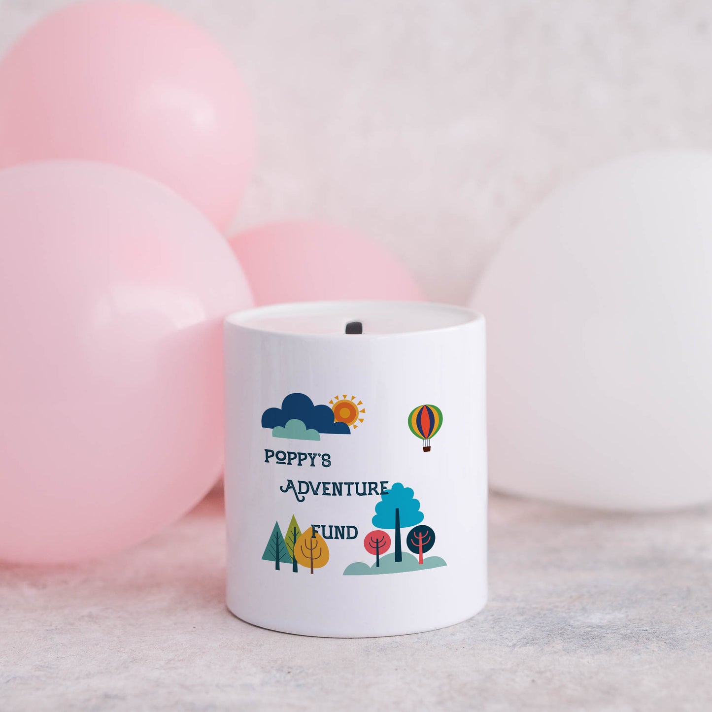 Personalised our next adventure fund | Ceramic money box