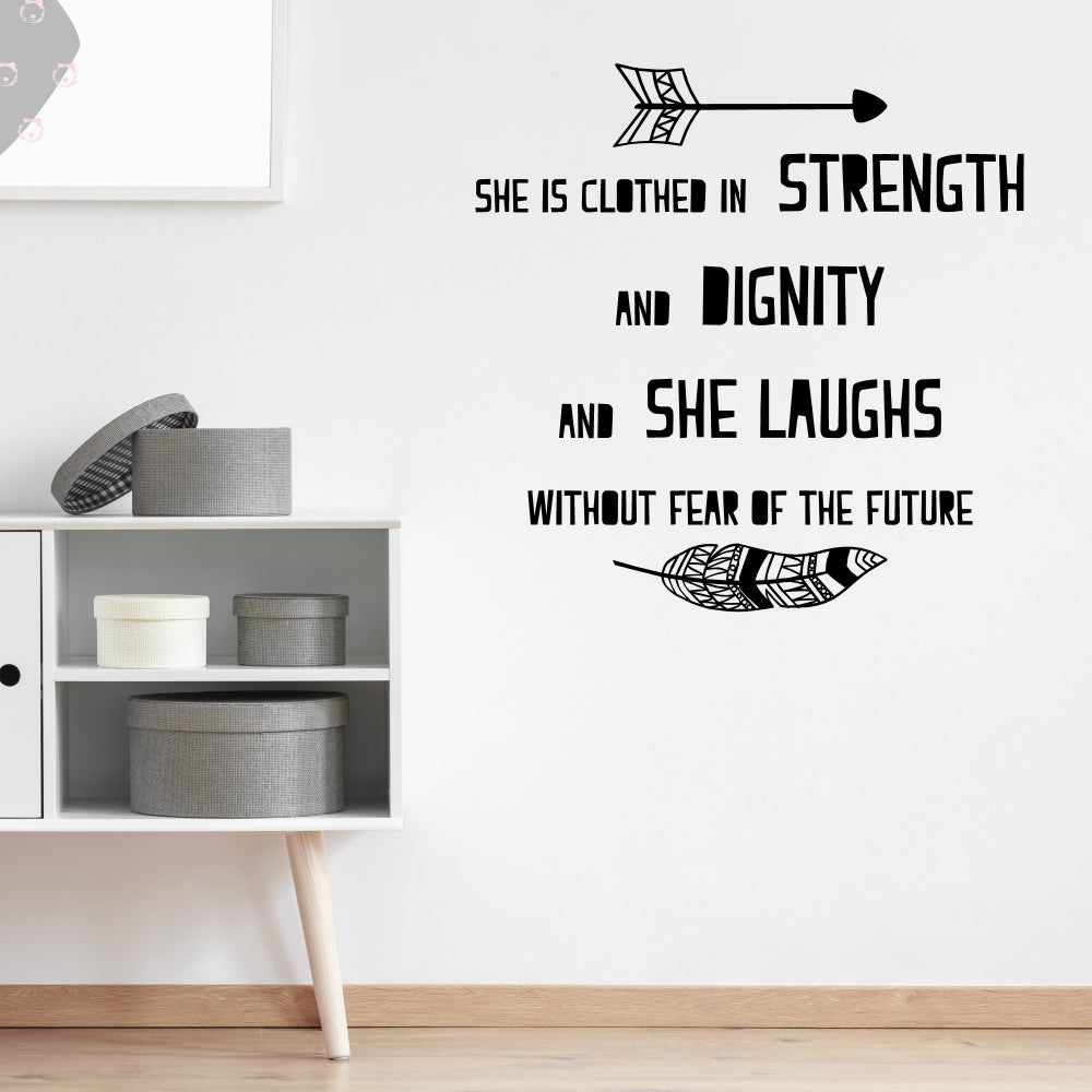 She Is clothed In strength and dignity | Wall quote-Wall quote-Adnil Creations