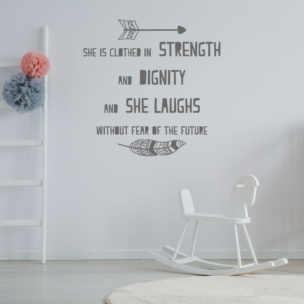She Is clothed In strength and dignity | Wall quote-Wall quote-Adnil Creations