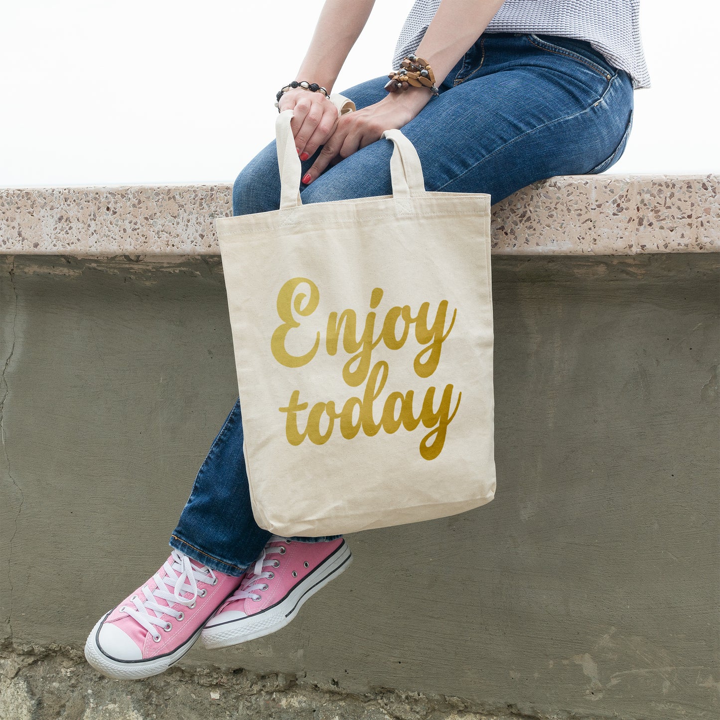 Enjoy today | 100% Organic Cotton tote bag