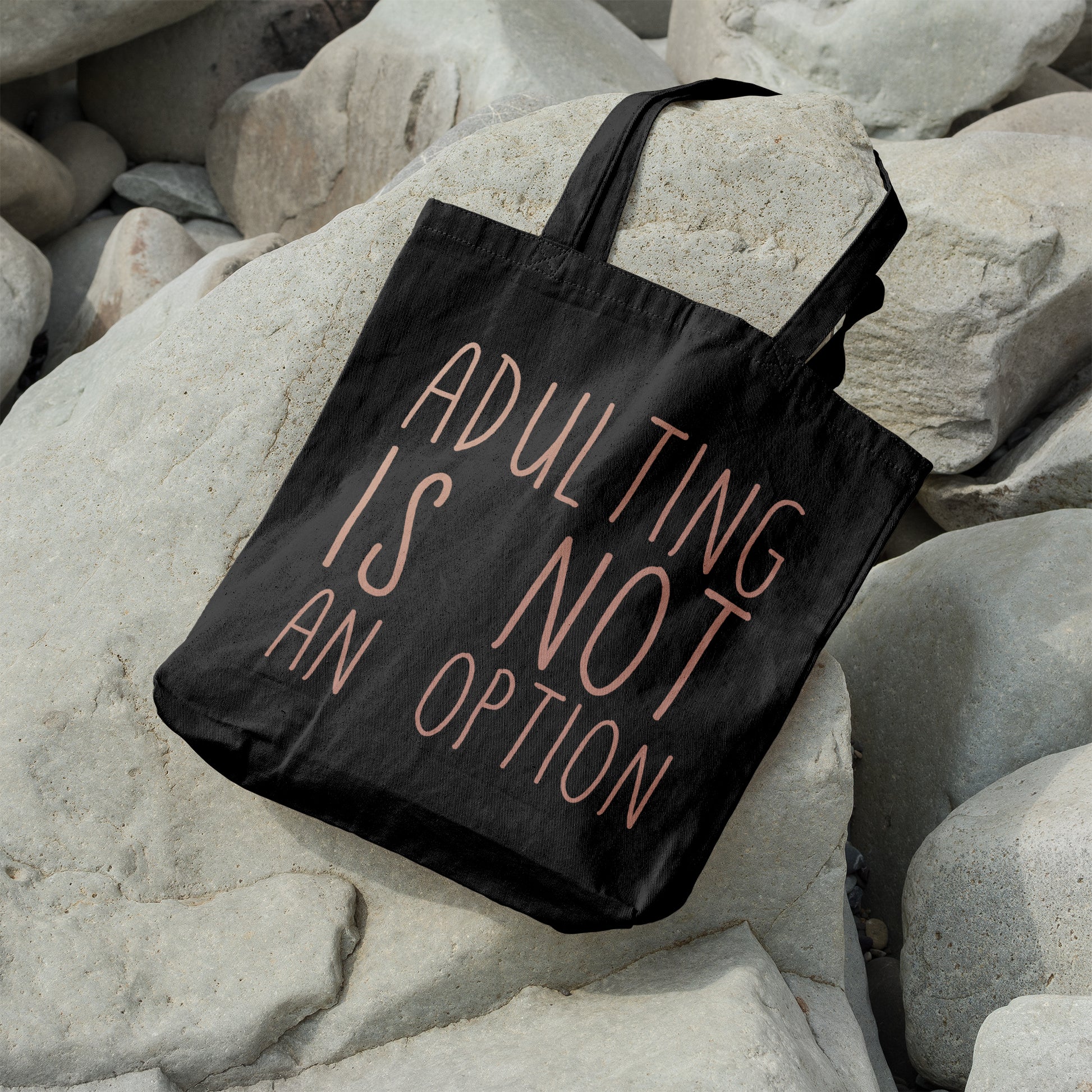 Adulting is not an option | 100% Organic Cotton tote bag-Tote bags-Adnil Creations