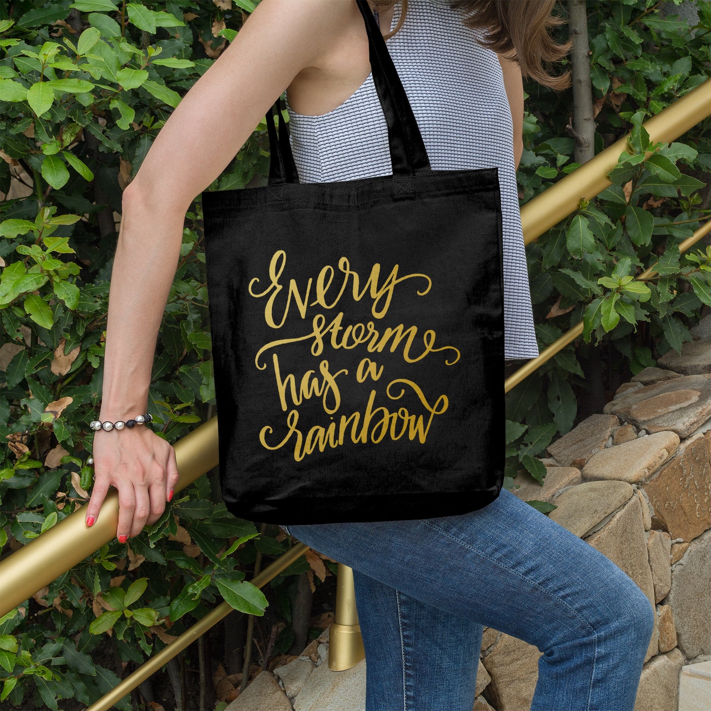 Every storm has a rainbow | 100% Organic Cotton tote bag