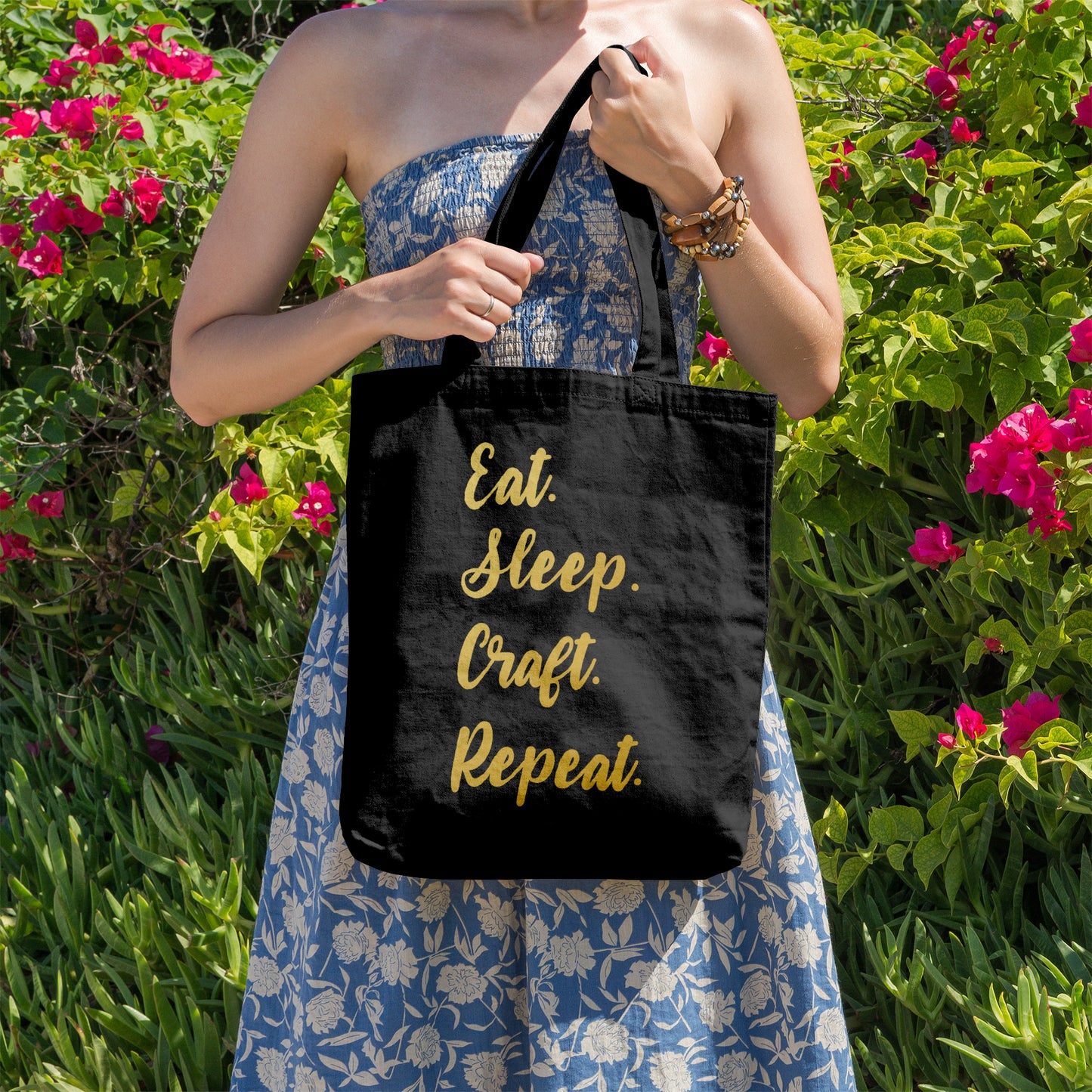 Eat. sleep. craft. repeat. | 100% Organic Cotton tote bag