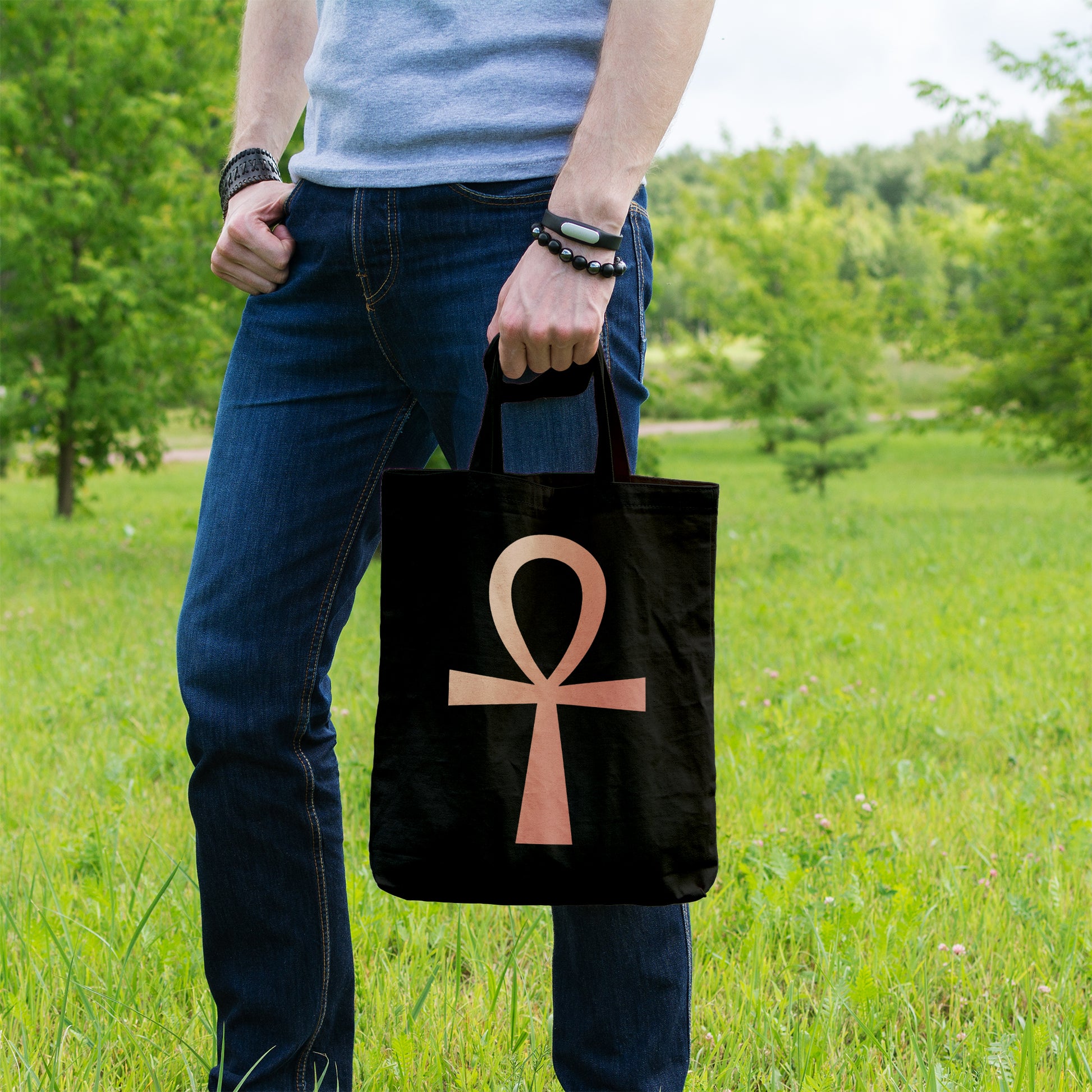 Ankh Egyptian symbol | 100% Organic Cotton tote bag-Tote bags-Adnil Creations