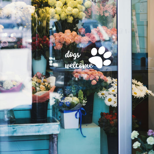 Dogs welcome | Shop window decal