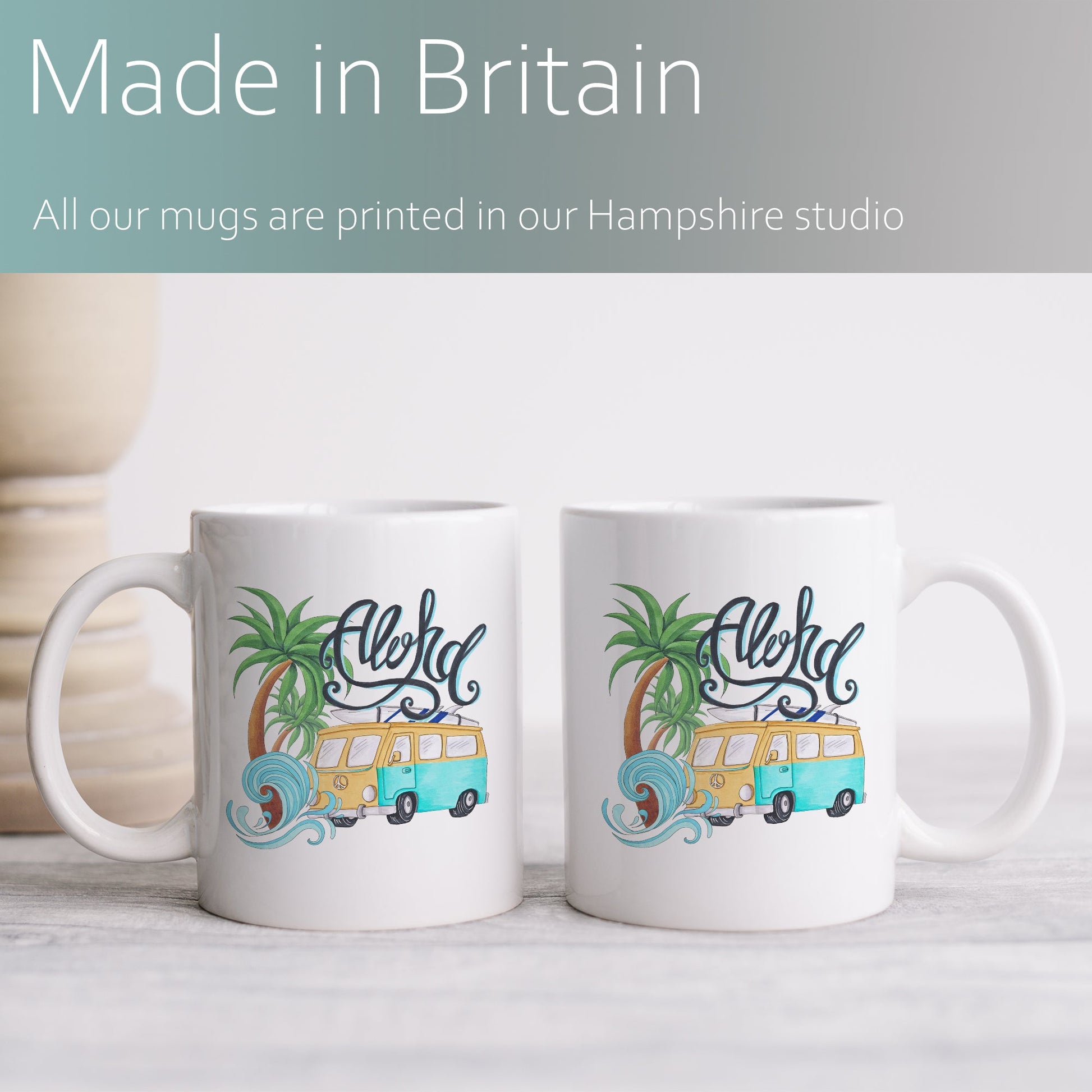 Aloha with camper | Ceramic mug-Ceramic mug-Adnil Creations
