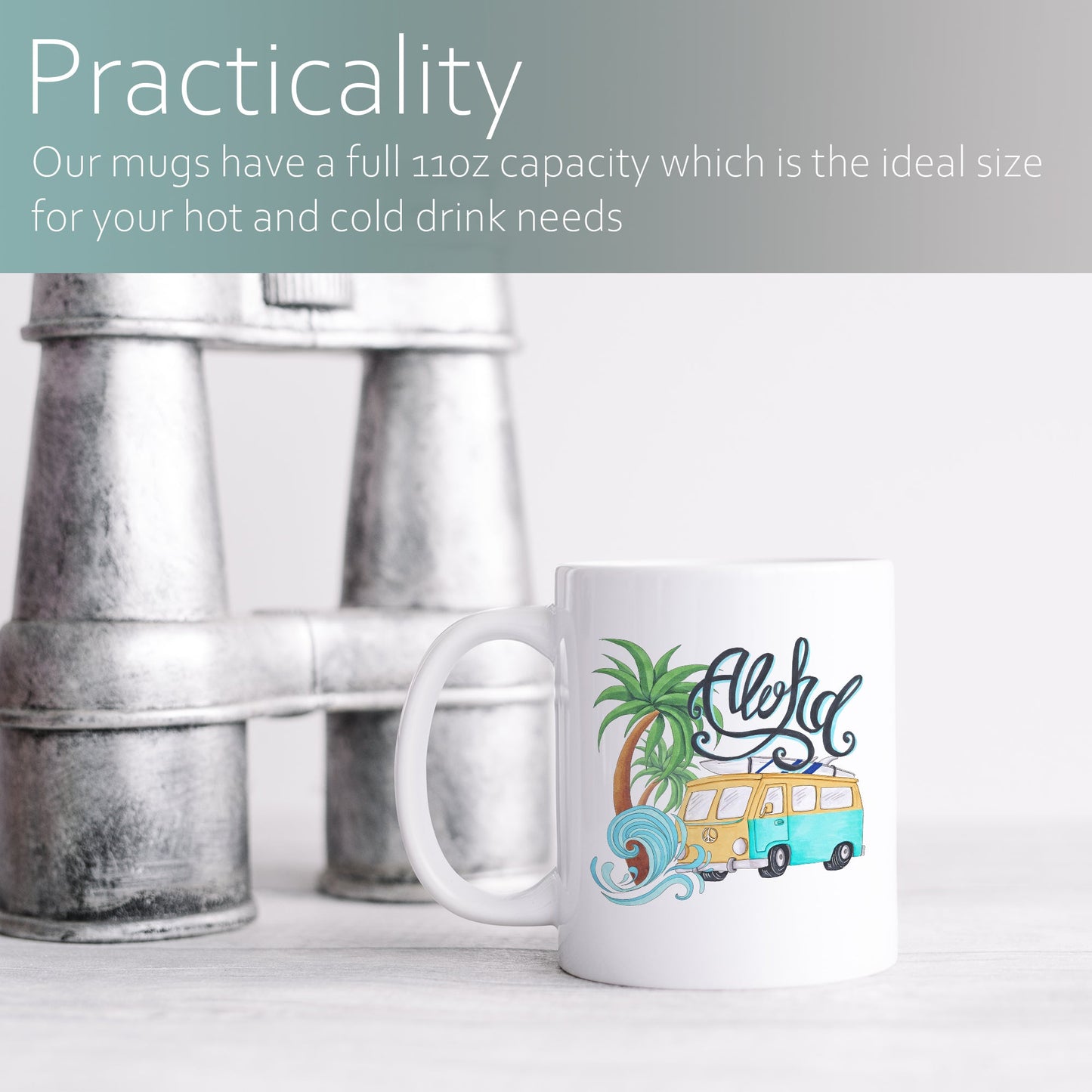 Aloha with camper | Ceramic mug-Ceramic mug-Adnil Creations
