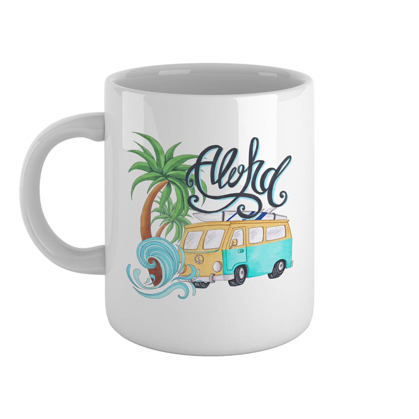 Aloha with camper | Ceramic mug-Ceramic mug-Adnil Creations