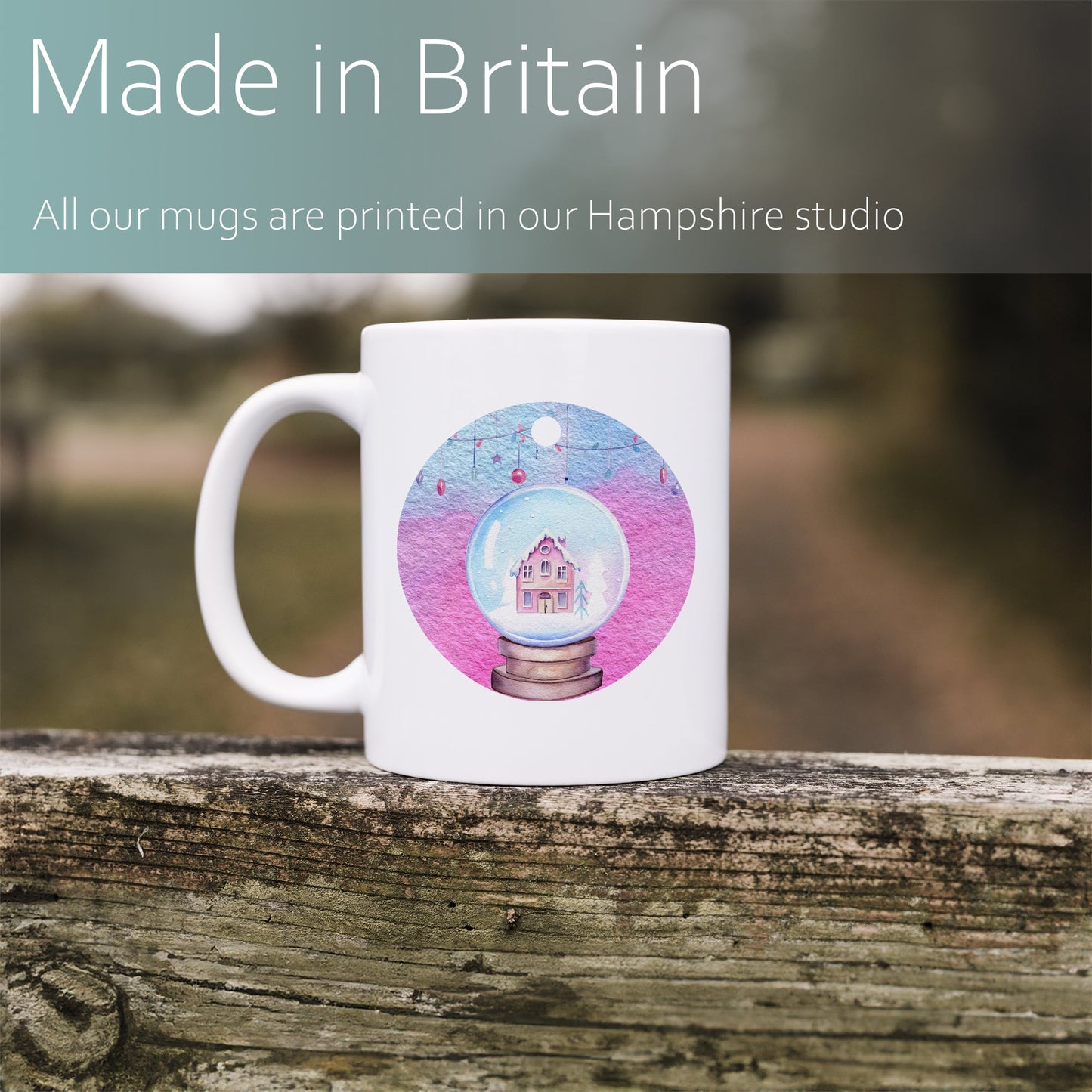 Christmas snow globe | Ceramic mug-Ceramic mug-Adnil Creations