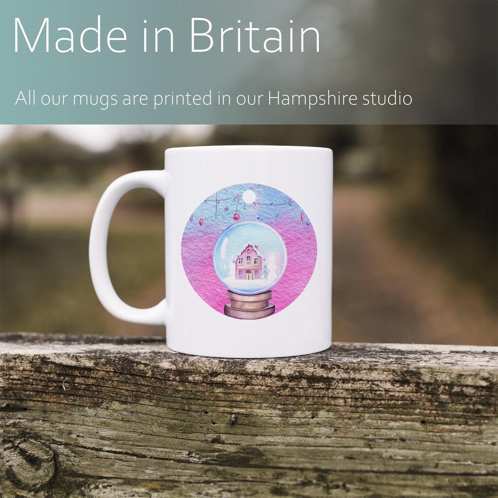 Christmas snow globe | Ceramic mug-Ceramic mug-Adnil Creations