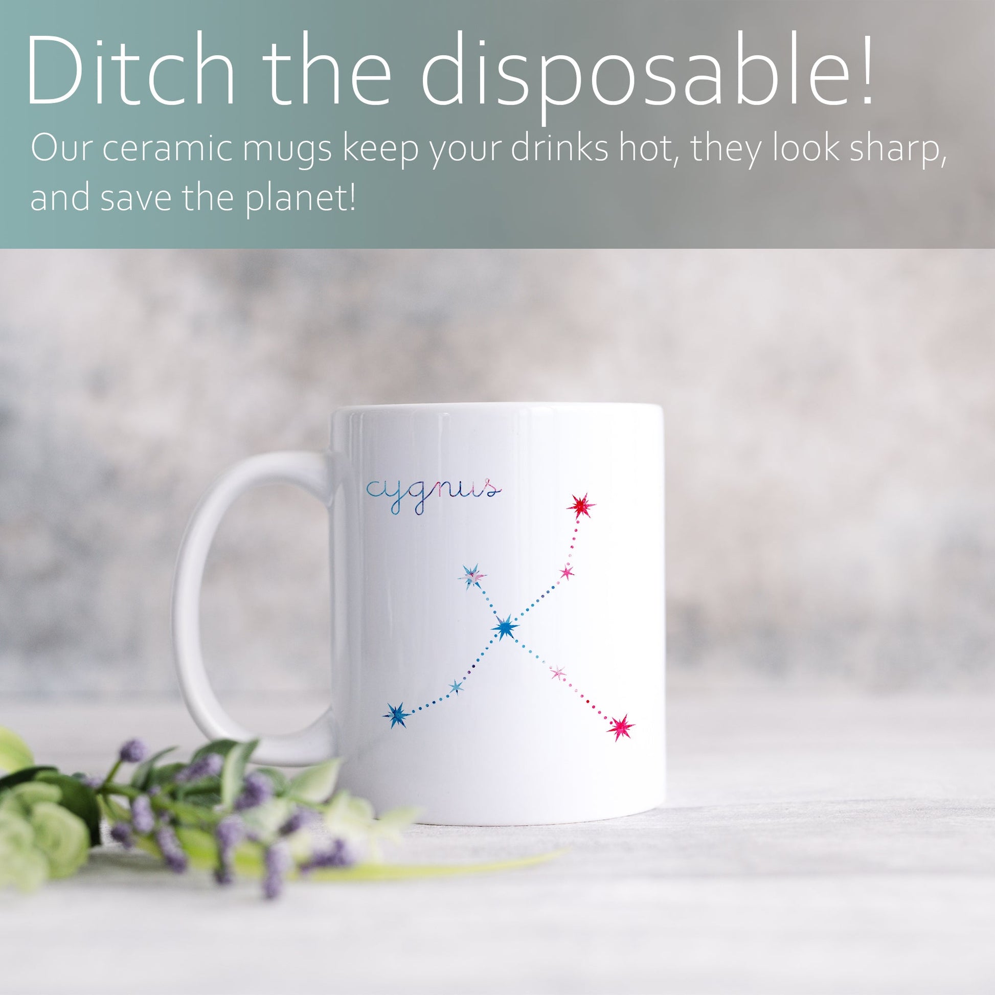 Cygnus constellation | Ceramic mug-Ceramic mug-Adnil Creations