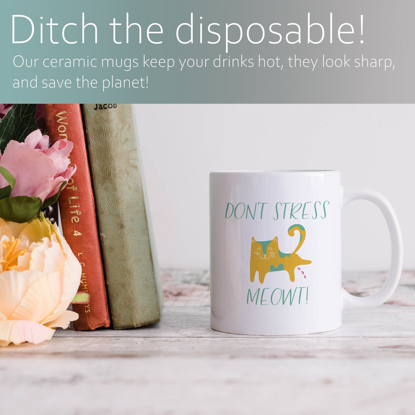 Don't stress meowt | Ceramic mug-Ceramic mug-Adnil Creations