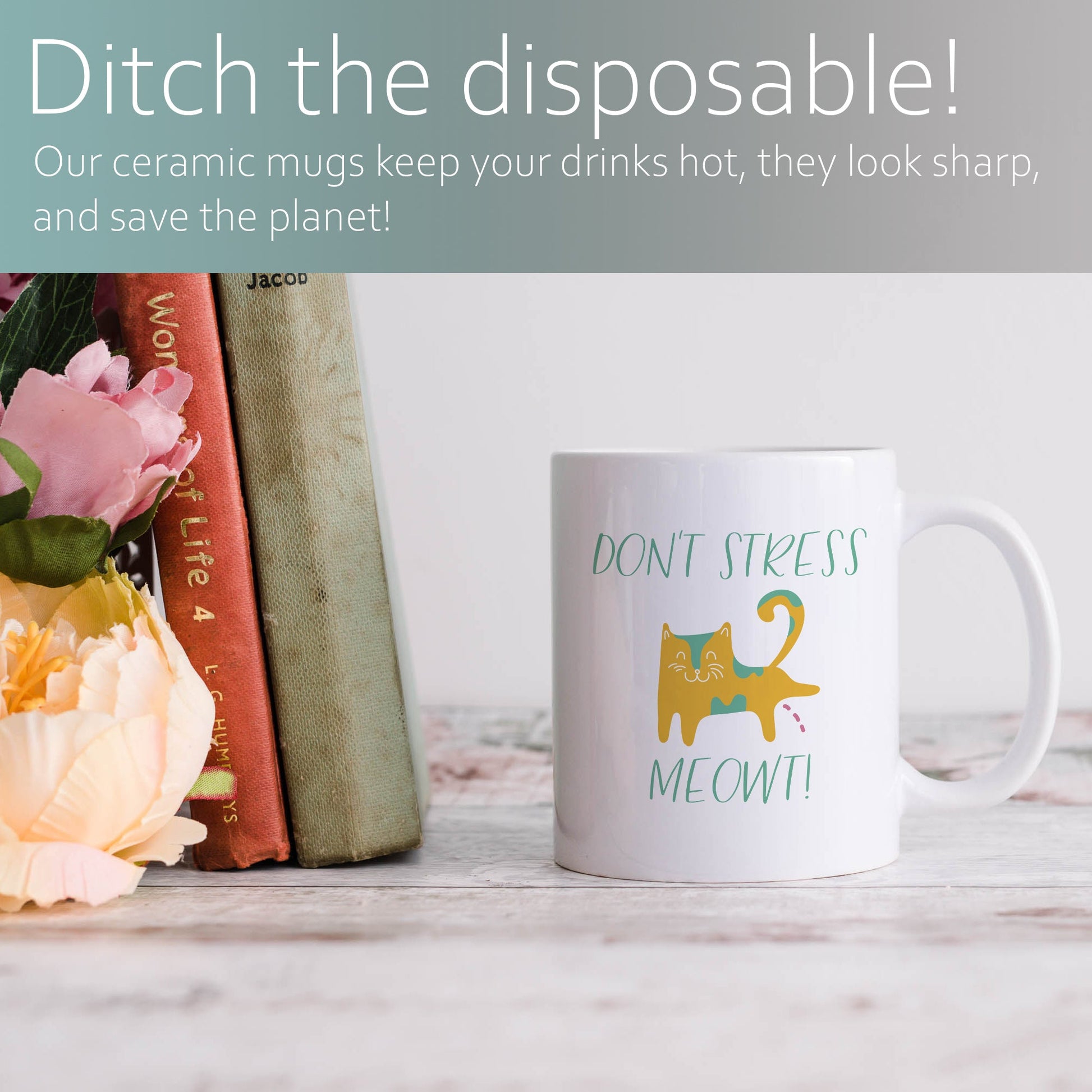 Don't stress meowt | Ceramic mug-Ceramic mug-Adnil Creations