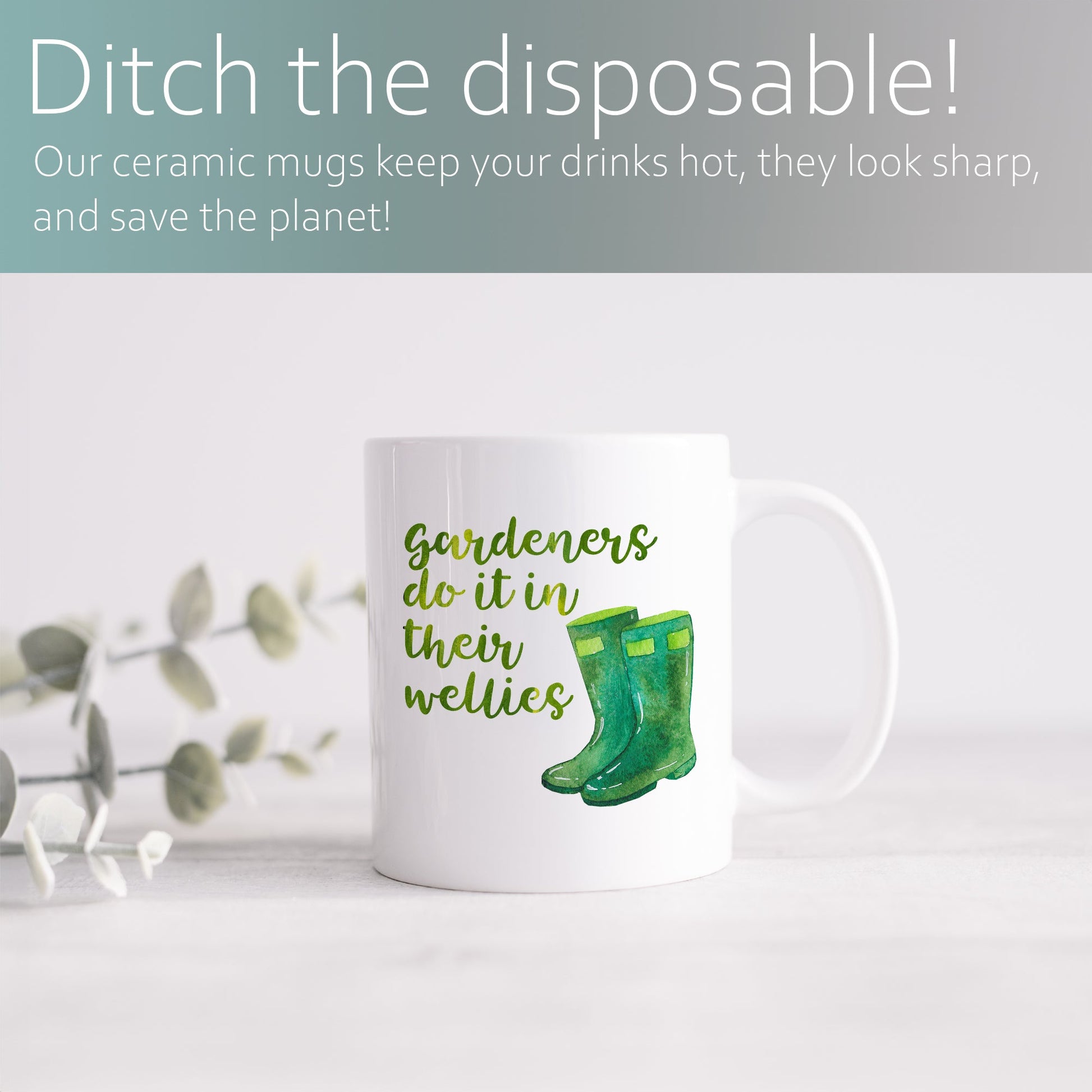 Gardeners do it in their wellies | Ceramic mug-Ceramic mug-Adnil Creations