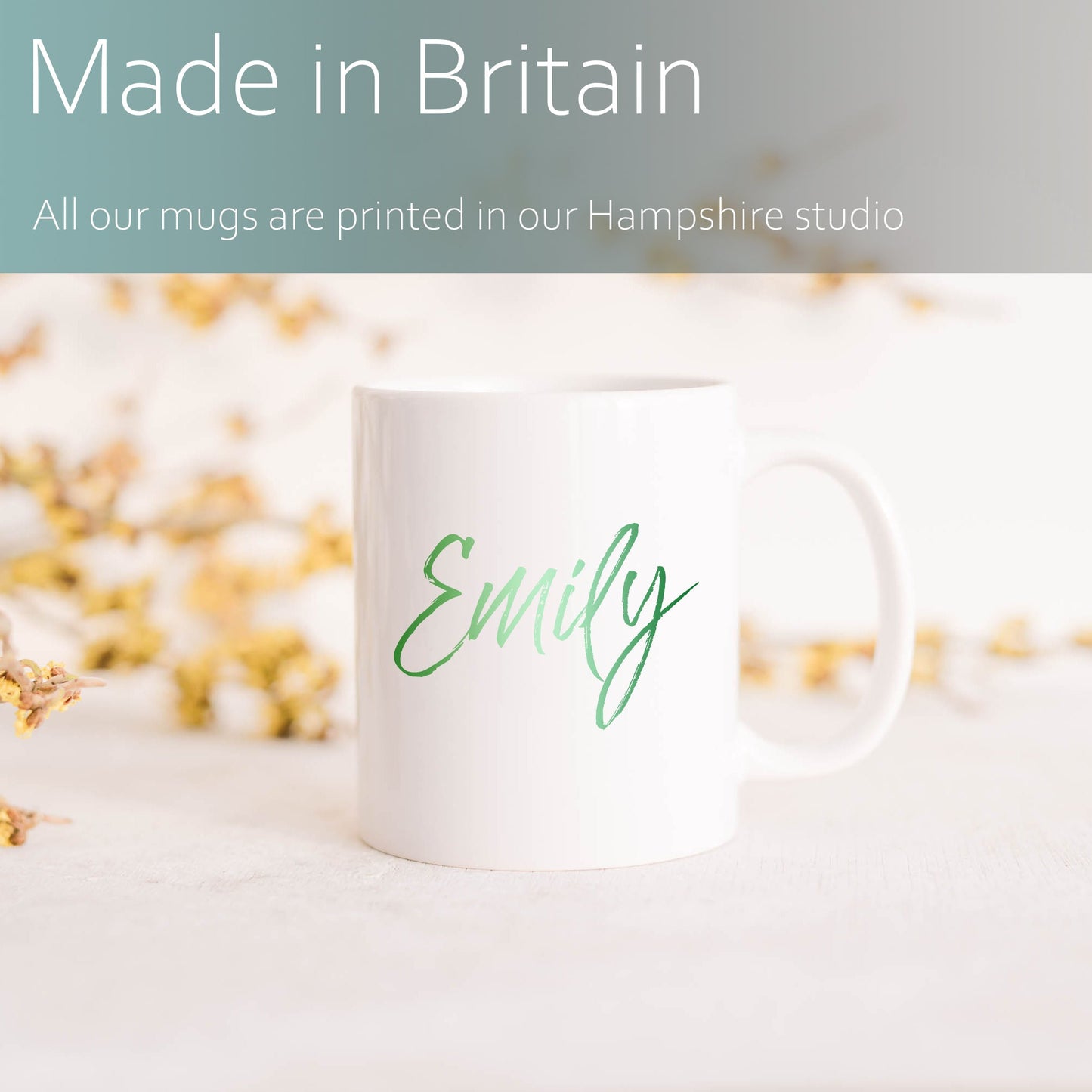 Green ombre personalised name | Ceramic mug-Ceramic mug-Adnil Creations