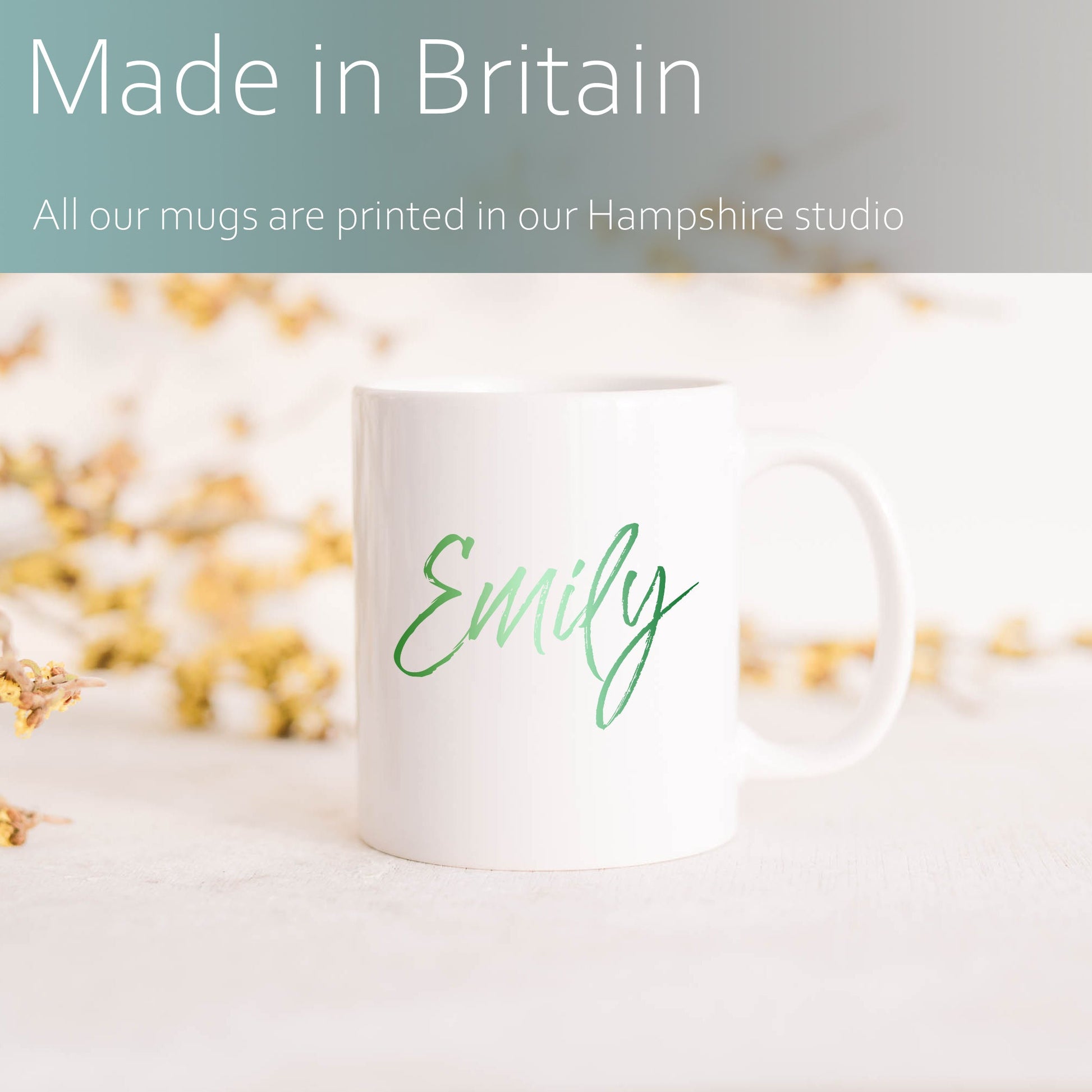 Green ombre personalised name | Ceramic mug-Ceramic mug-Adnil Creations