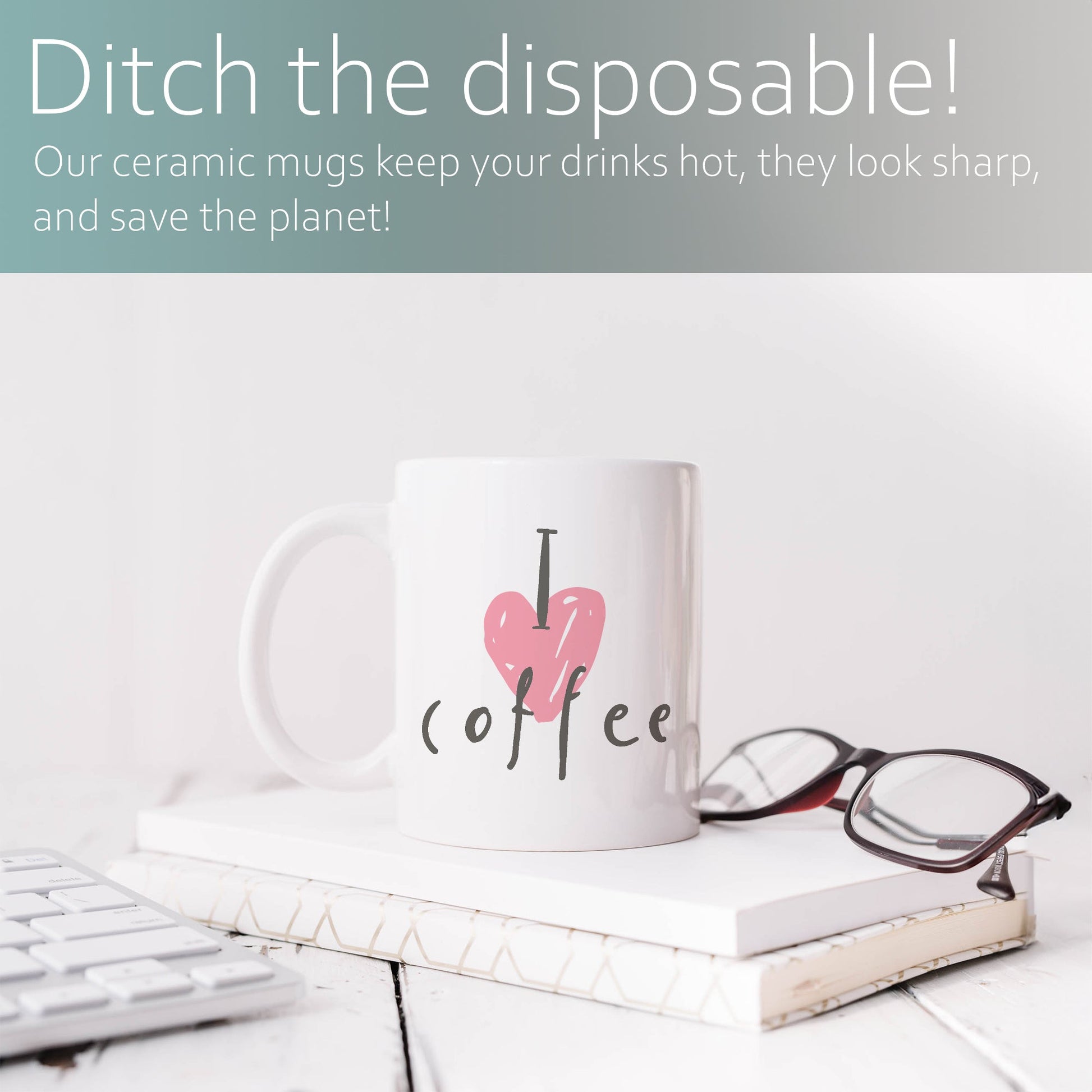 I heart coffee | Ceramic mug-Ceramic mug-Adnil Creations