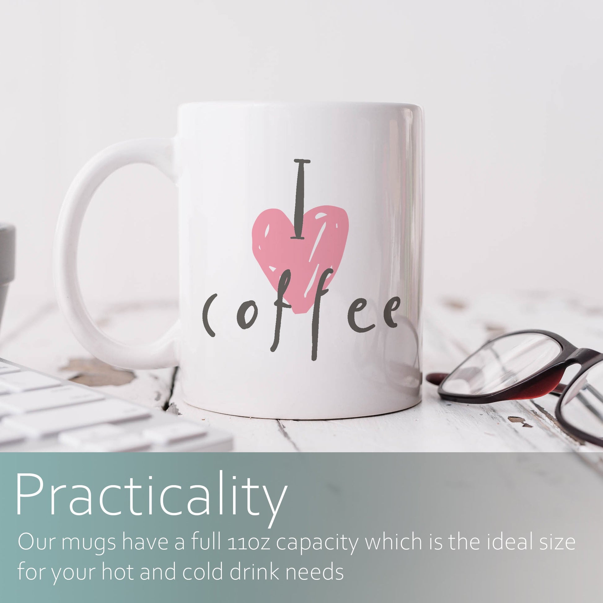I heart coffee | Ceramic mug-Ceramic mug-Adnil Creations