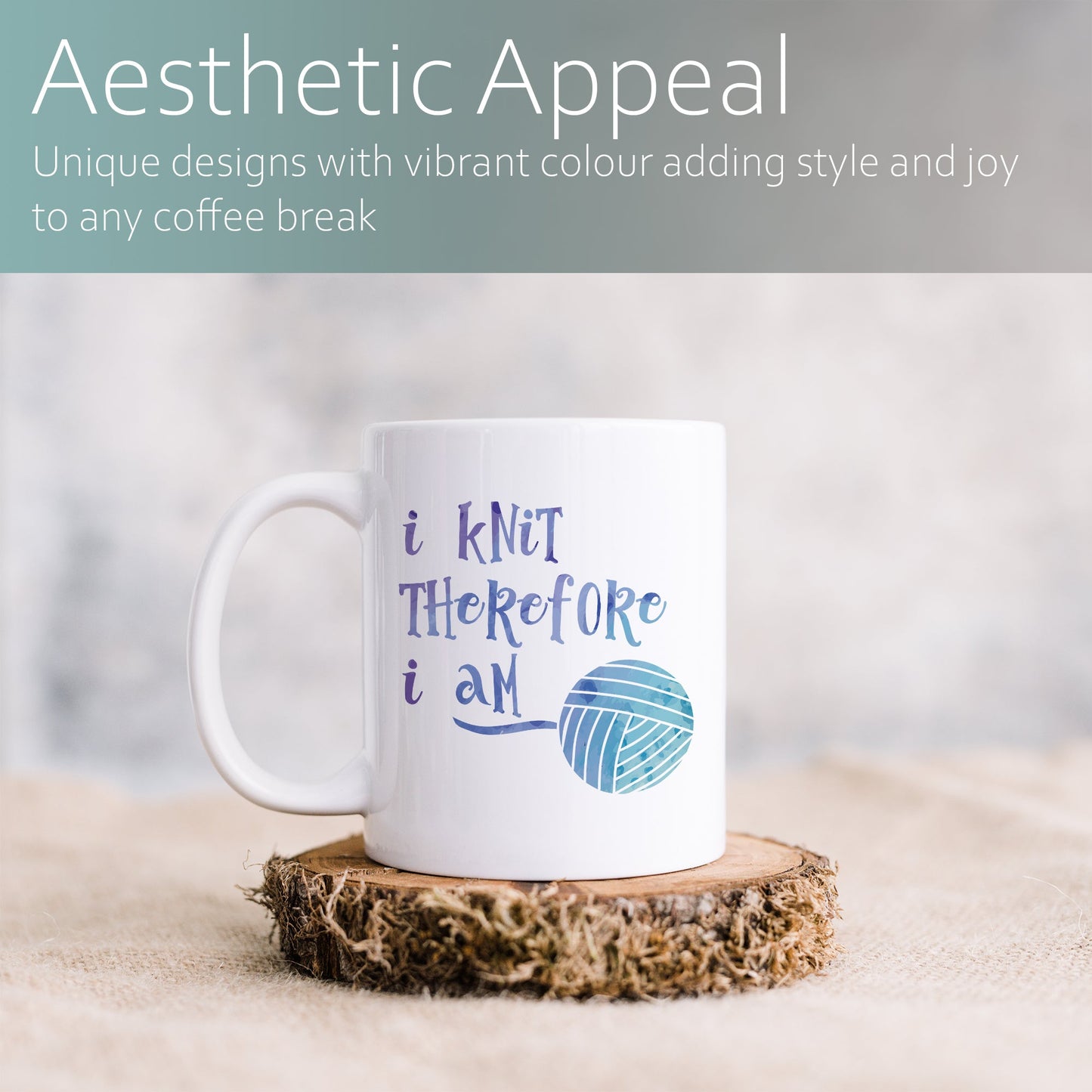 I knit therefore I am | Ceramic mug-Ceramic mug-Adnil Creations