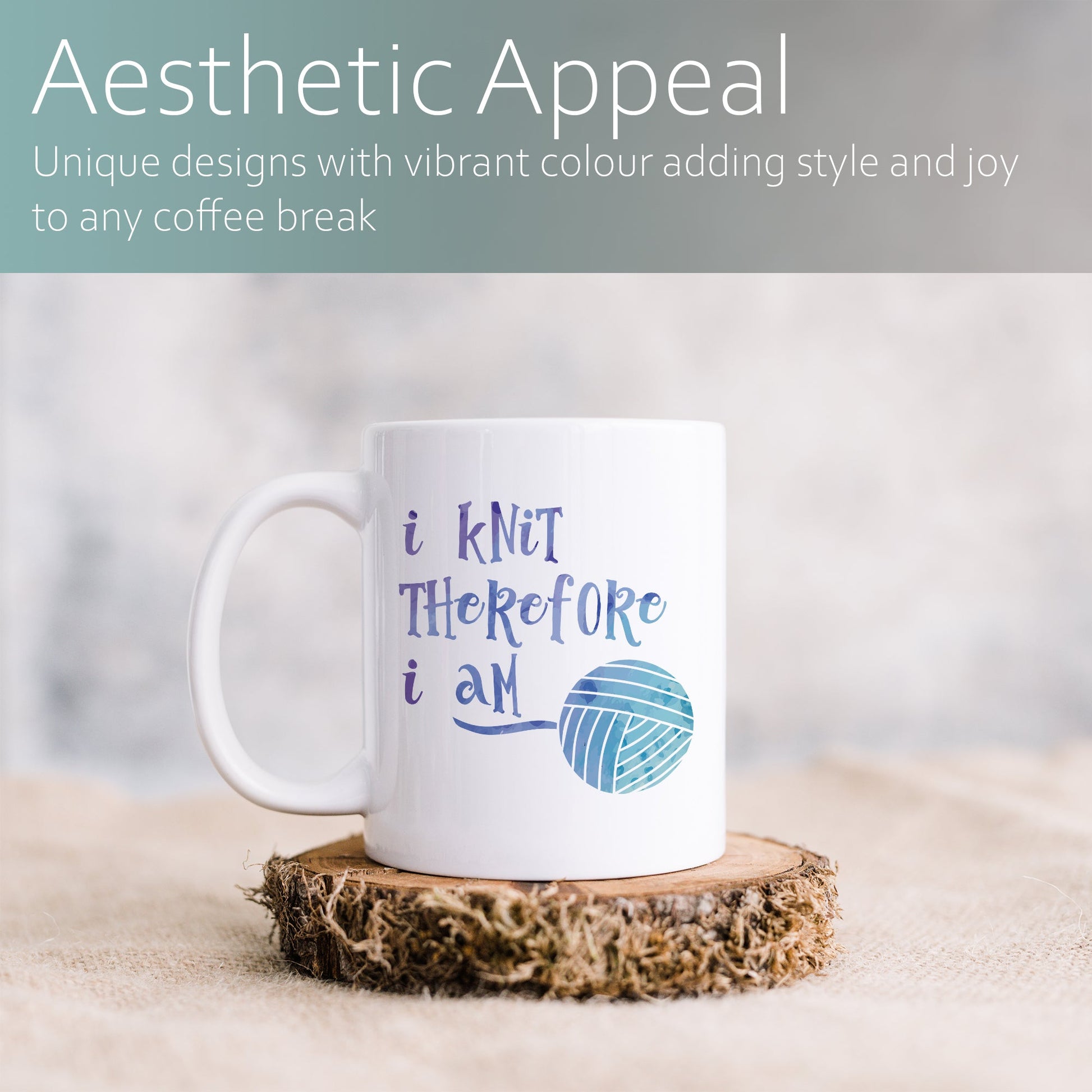I knit therefore I am | Ceramic mug-Ceramic mug-Adnil Creations