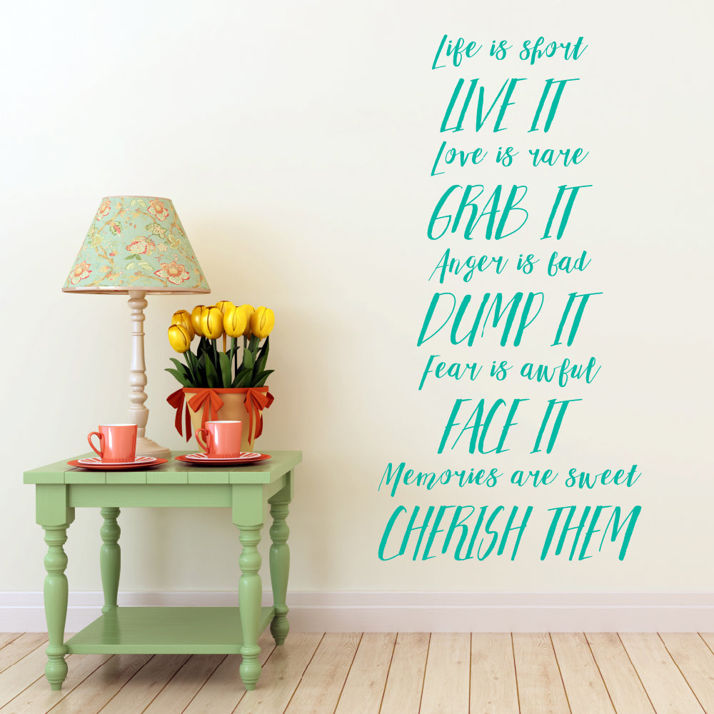 Life is short live it | Wall quote