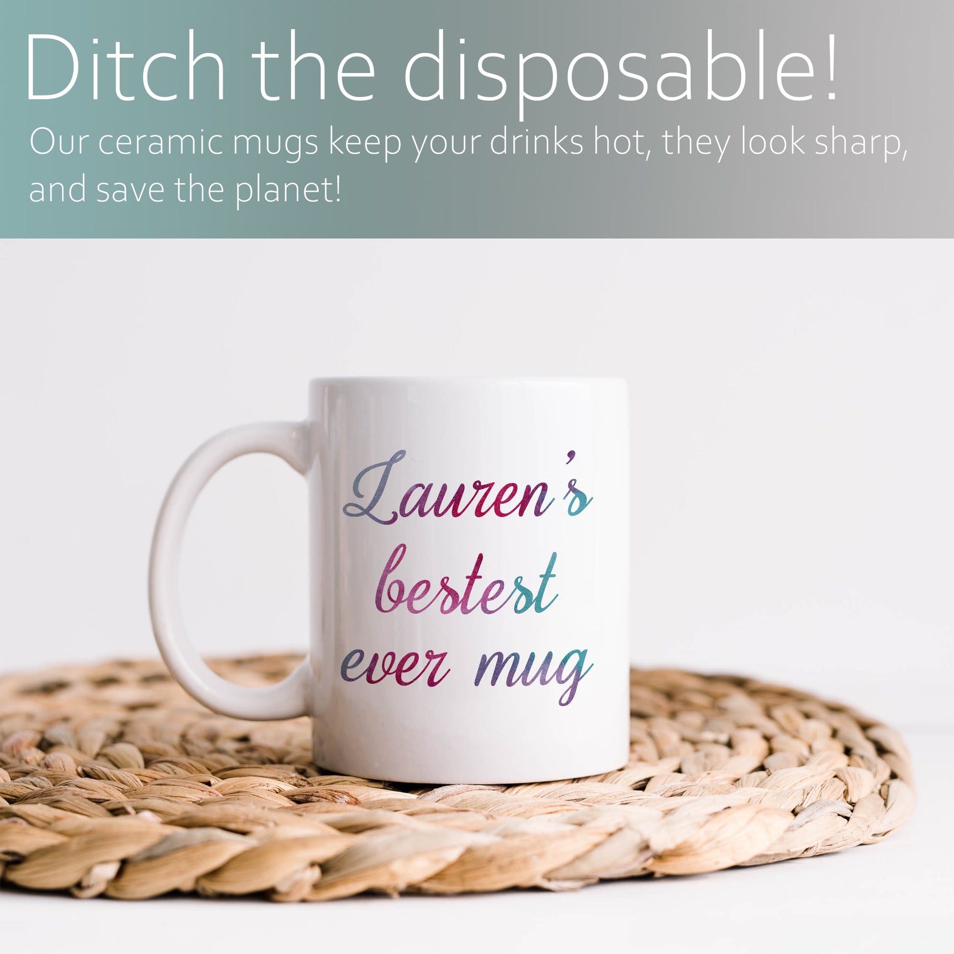 Personalised name bestest ever mug | Ceramic mug-Ceramic mug-Adnil Creations