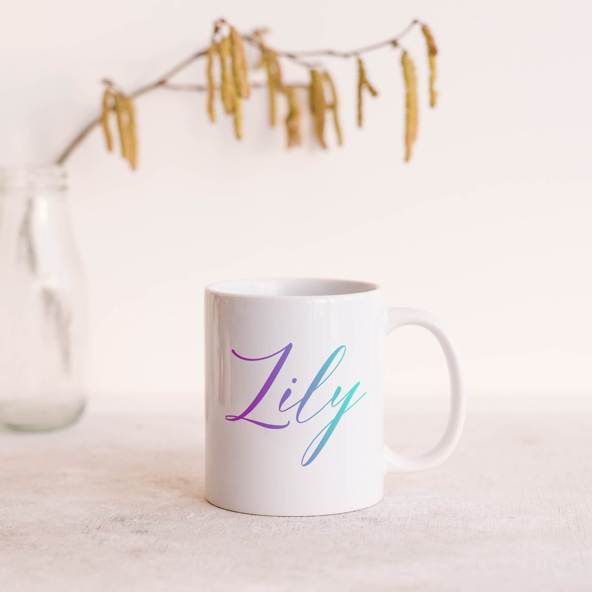 Purple and blue ombre personalised name | Ceramic mug-Ceramic mug-Adnil Creations