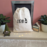 Custom Drawstring Bag with Gonk and any Name | Christmas Sack