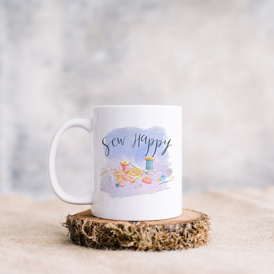 Sew happy | Ceramic mug-Ceramic mug-Adnil Creations