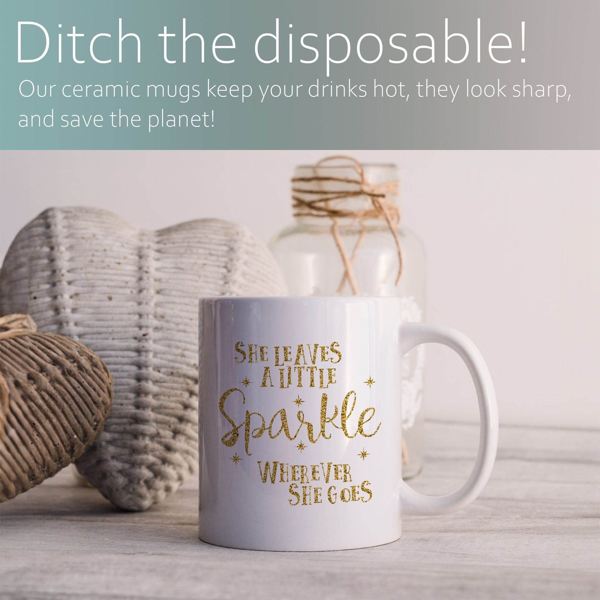 She leaves a little sparkle wherever she goes | Ceramic mug-Ceramic mug-Adnil Creations