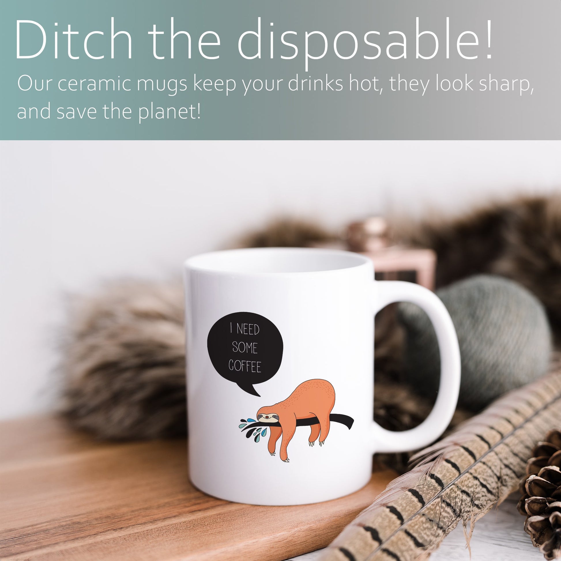 Sloth "I need some coffee" | Ceramic mug-Ceramic mug-Adnil Creations