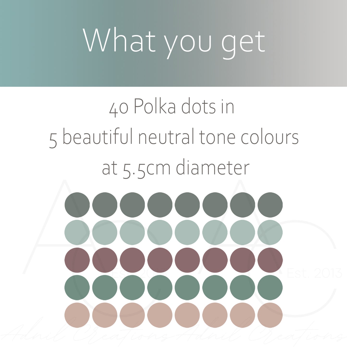 Neutral tone polka dots | Fabric wall stickers