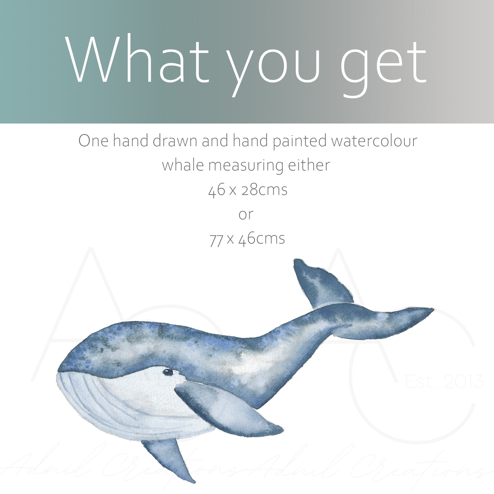 Watercolour whale | Fabric wall stickers-Fabric wall stickers-Adnil Creations