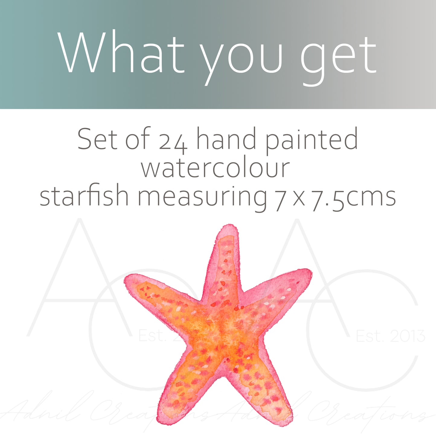 Watercolour starfish pattern | Fabric wall stickers
