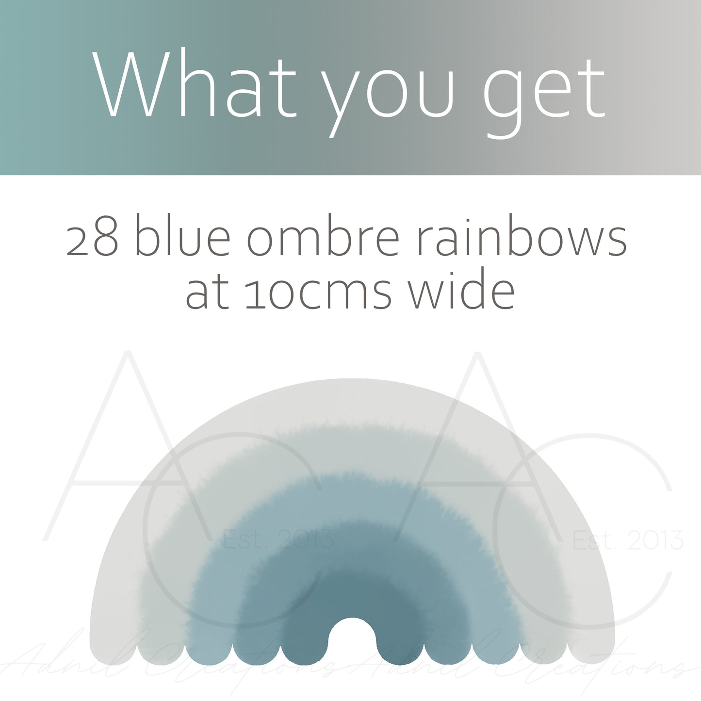 Blue ombre rainbows | Fabric wall stickers
