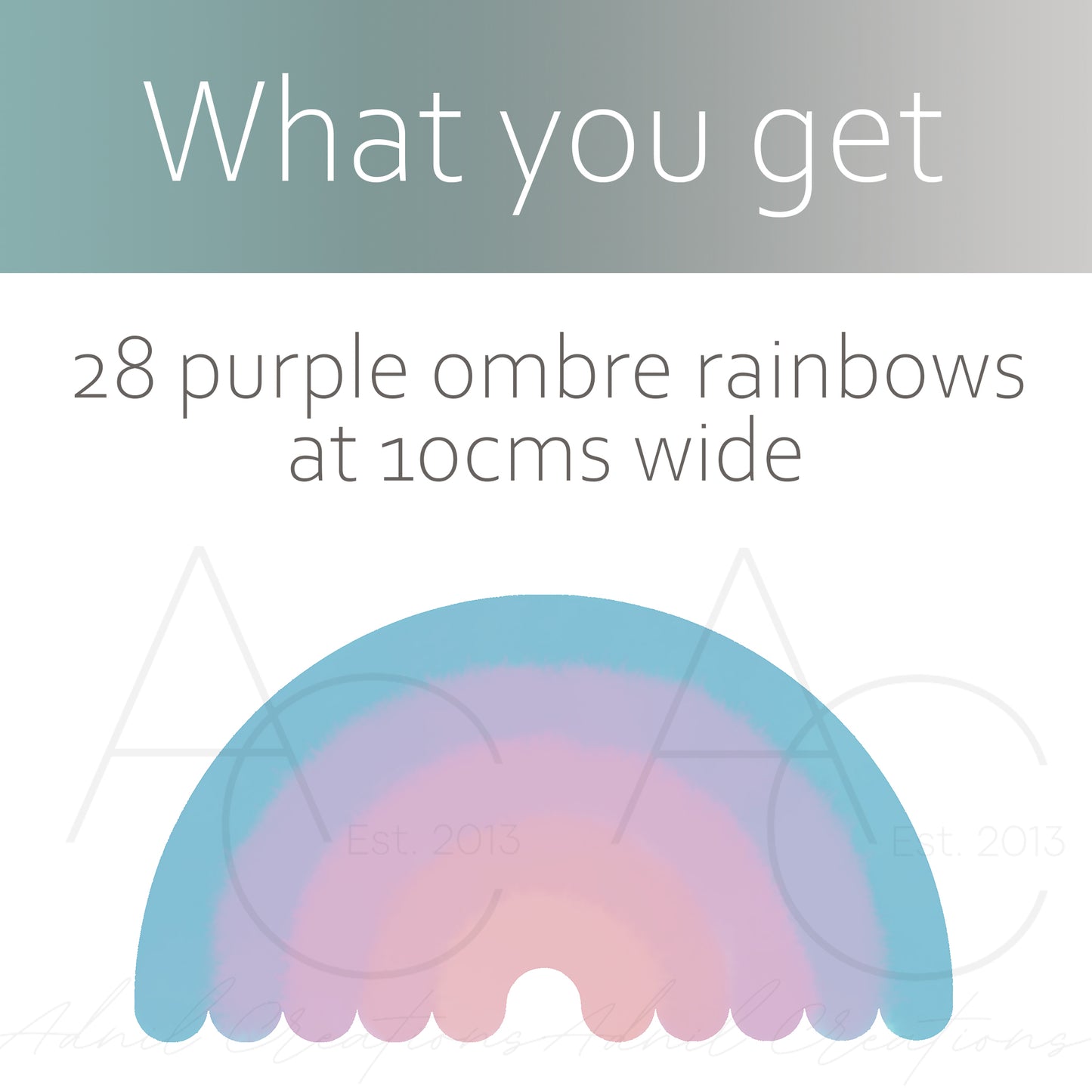 Purple ombre rainbows | Fabric wall stickers