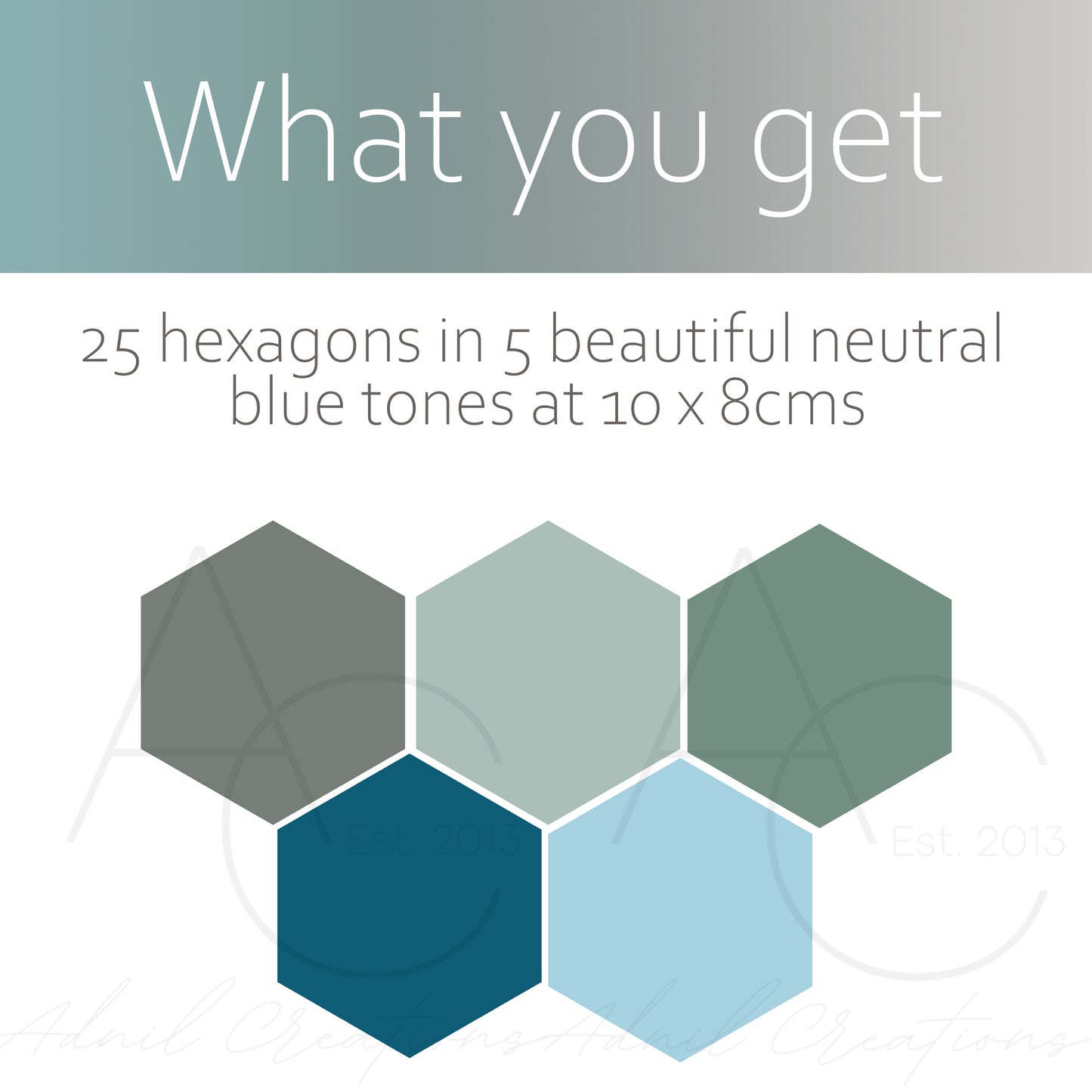 Blue Hexagons | Fabric wall stickers